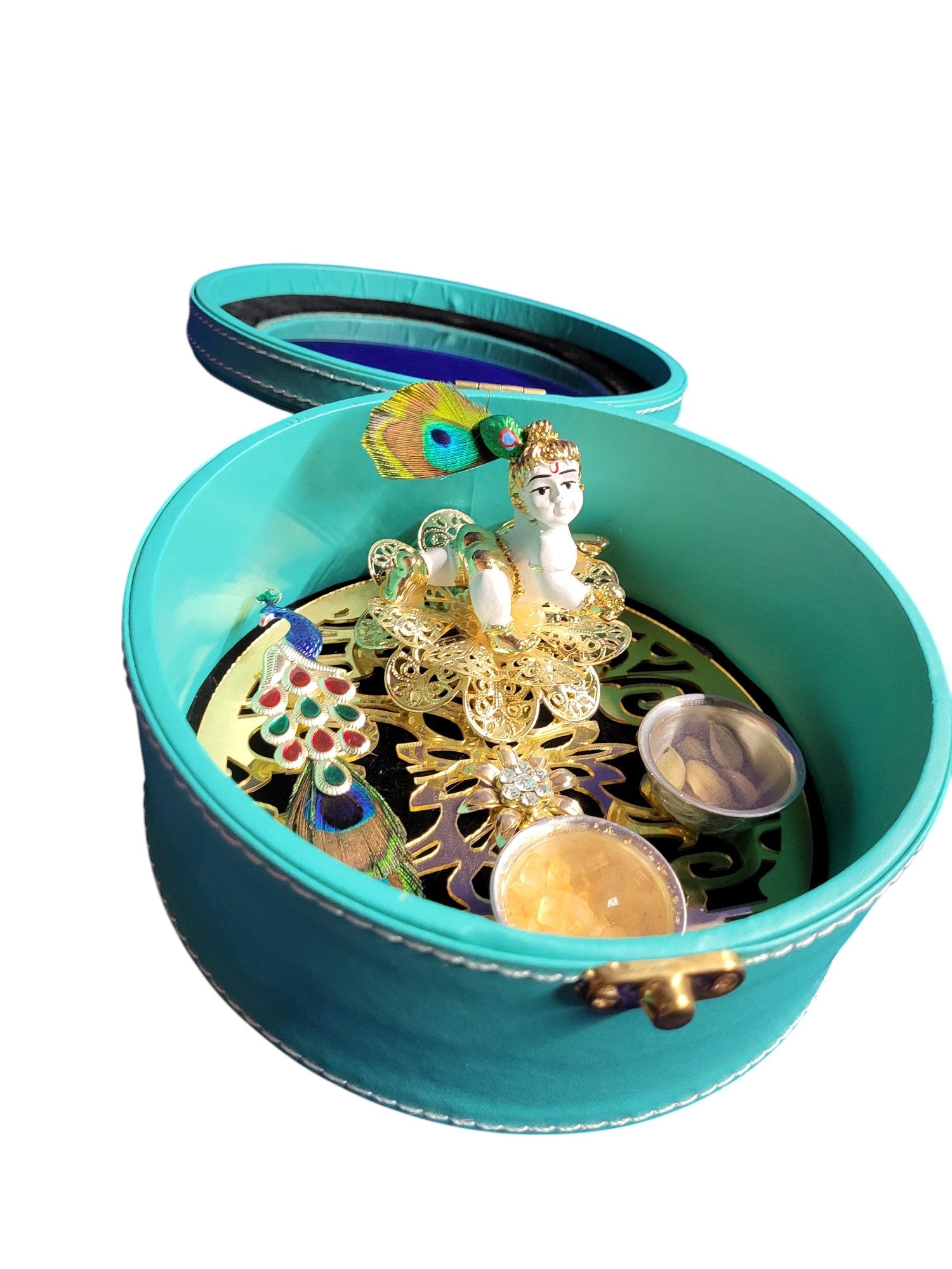 2 KATORI WITH LADDU GOPAL IN ROUND BOX