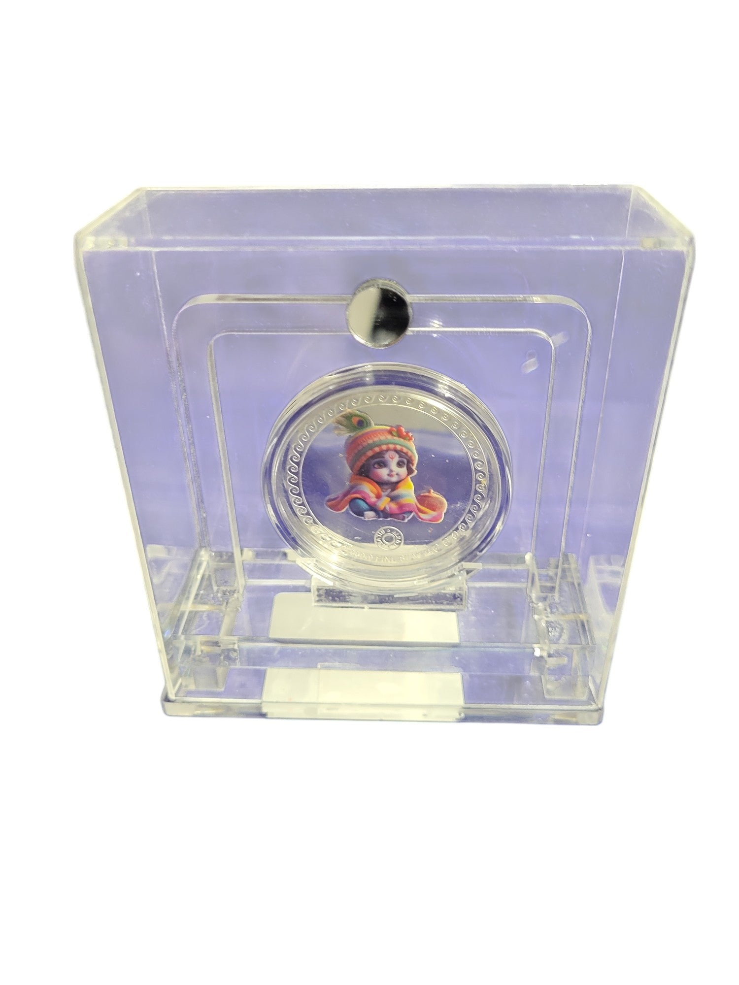 COLOUR COIN TROPHY SET IN ACRYLIC BOX LADDU GOPAL