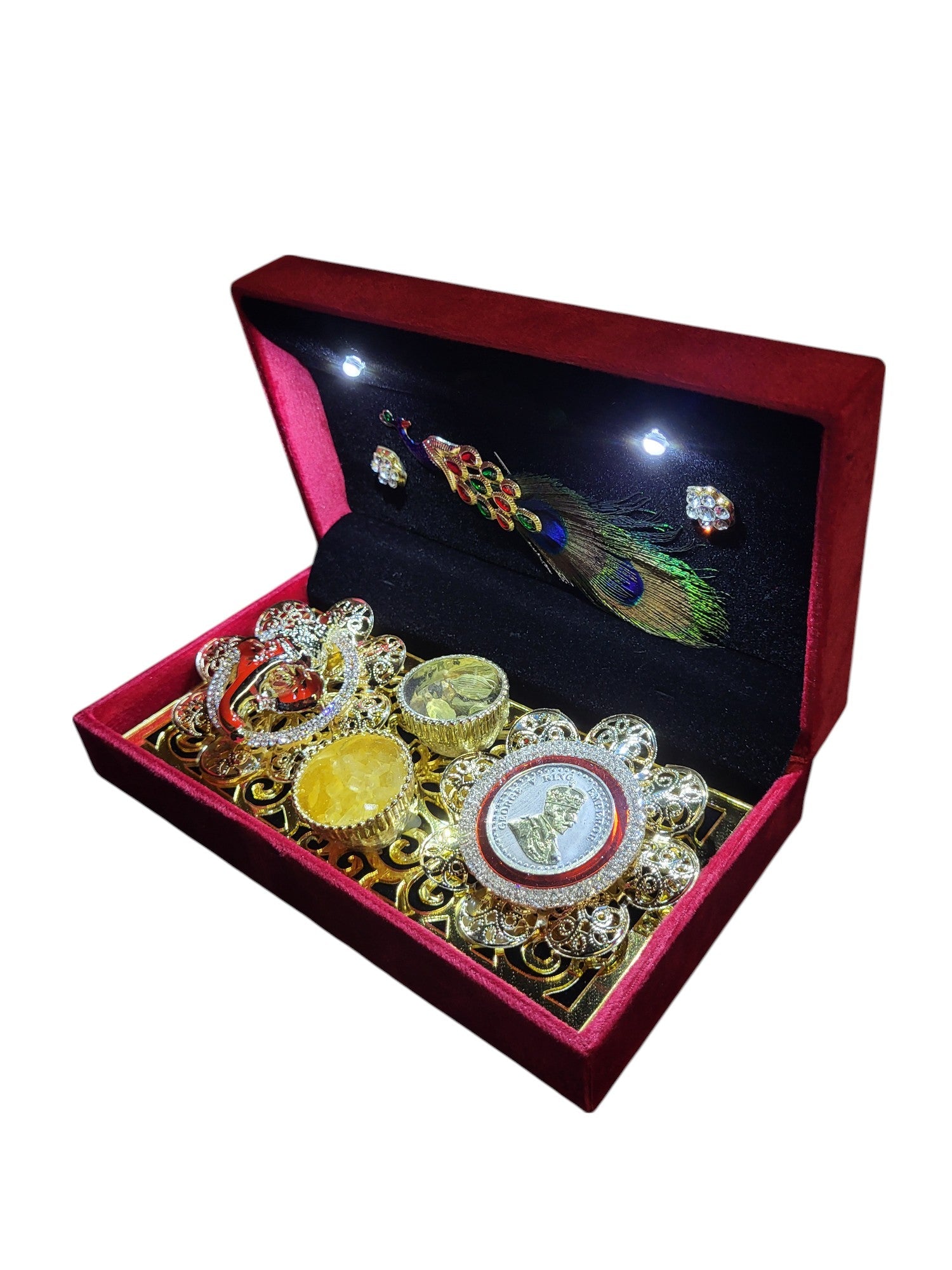 2.5GM COIN SET WITH GANESHA IN LED BOX"""
