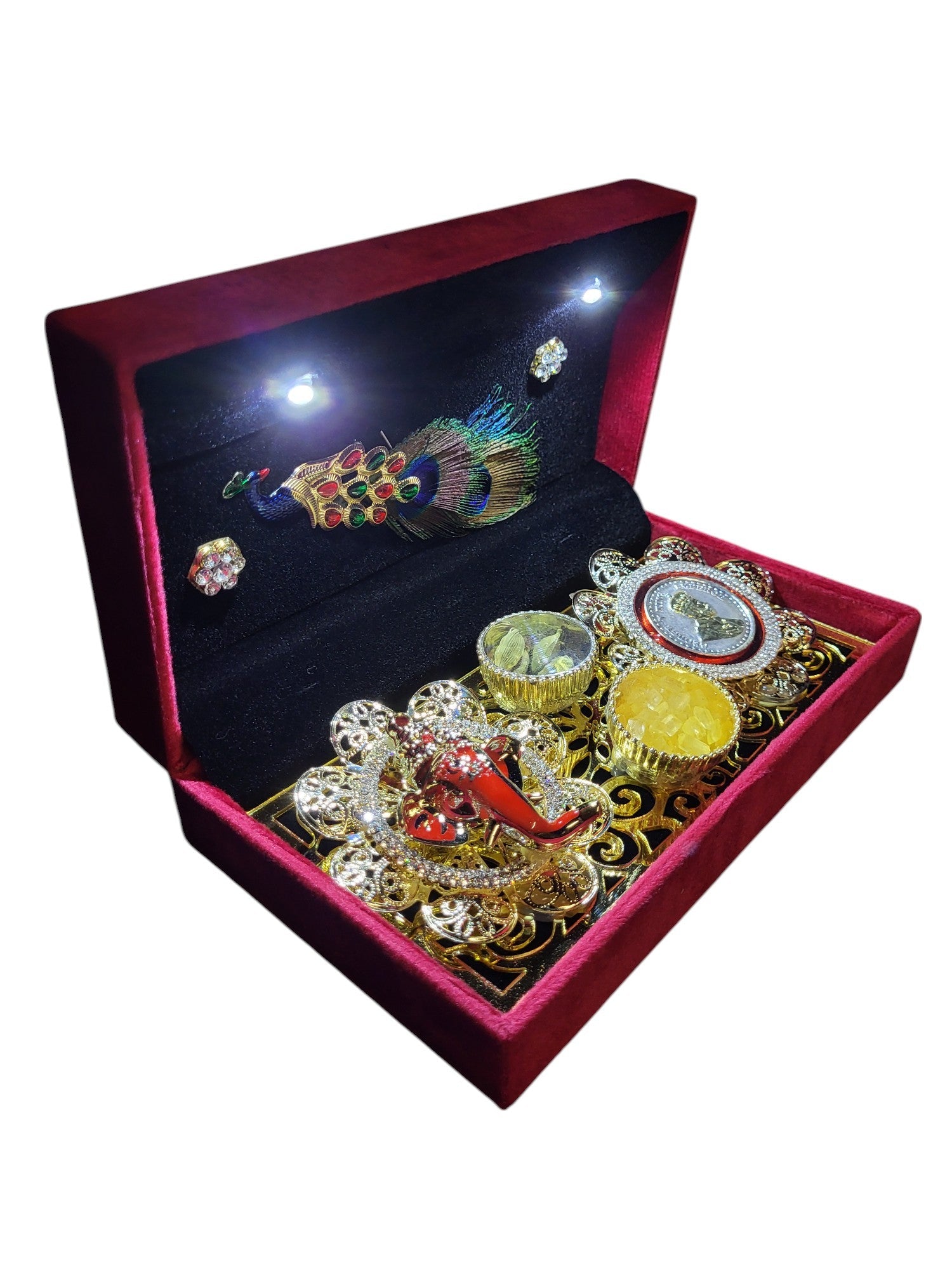 2.5GM COIN SET WITH GANESHA IN LED BOX"""