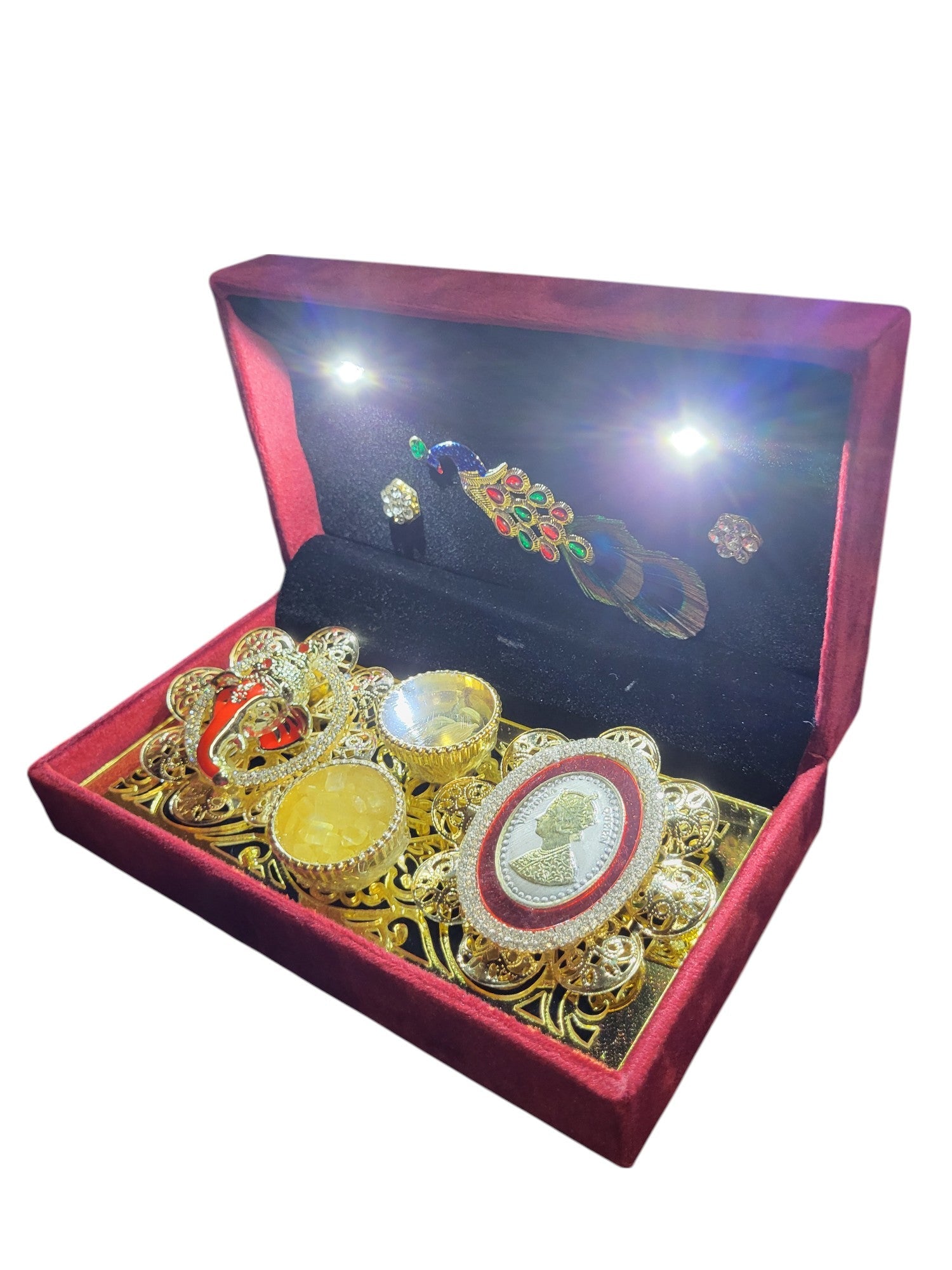 2.5GM COIN SET WITH GANESHA IN LED BOX""