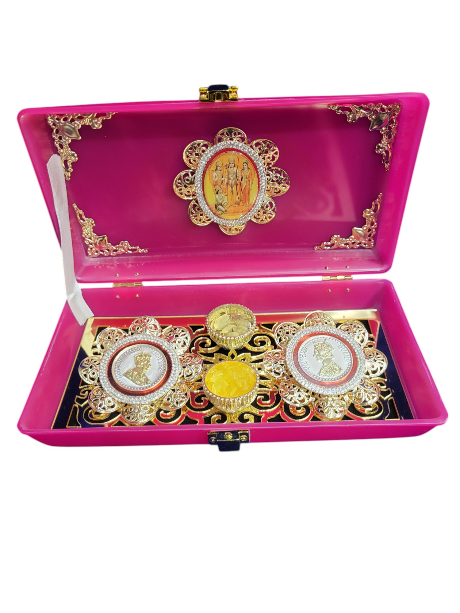 2 MINI ROUND COIN SET IN PURSE RAM DARBAR