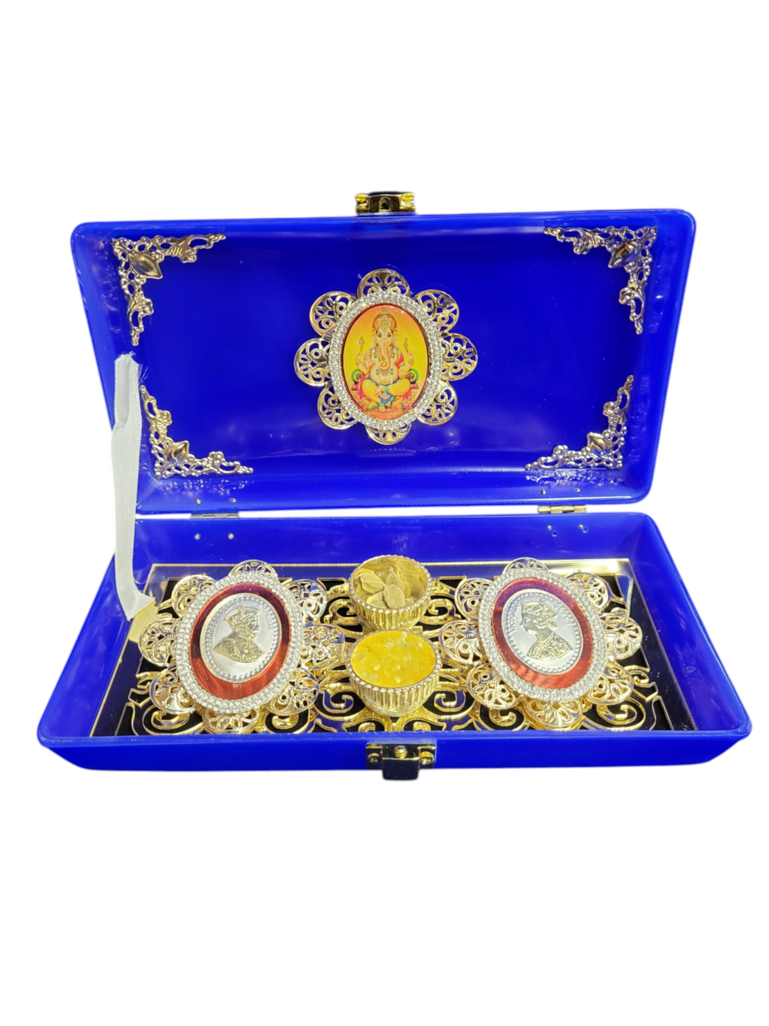 3 MINI OVAL COIN SET IN PURSE GANESHJI