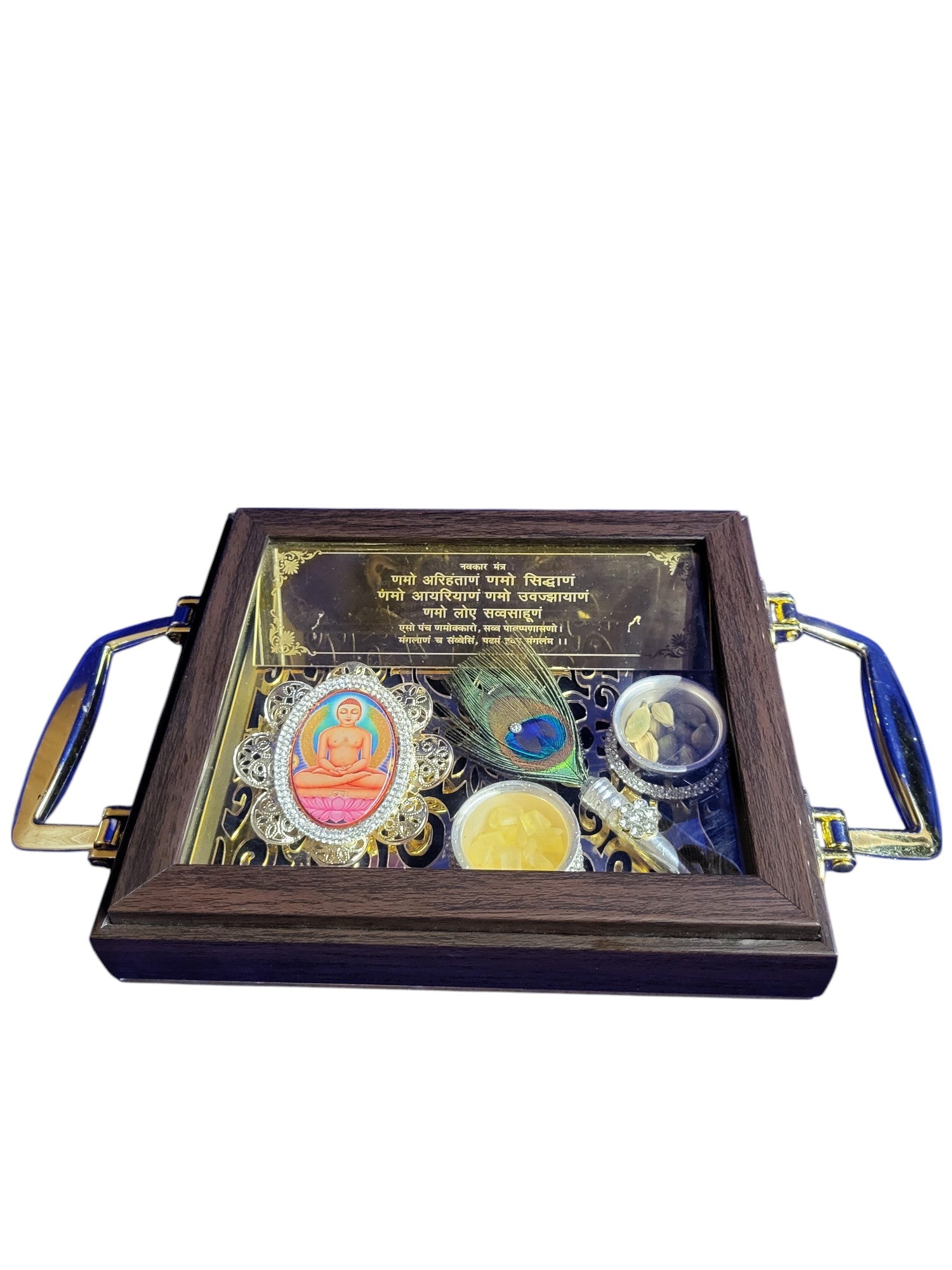 2 MINI SILVER KATORI SET MAHAVIR SWAMI IN MOLDING TRAY