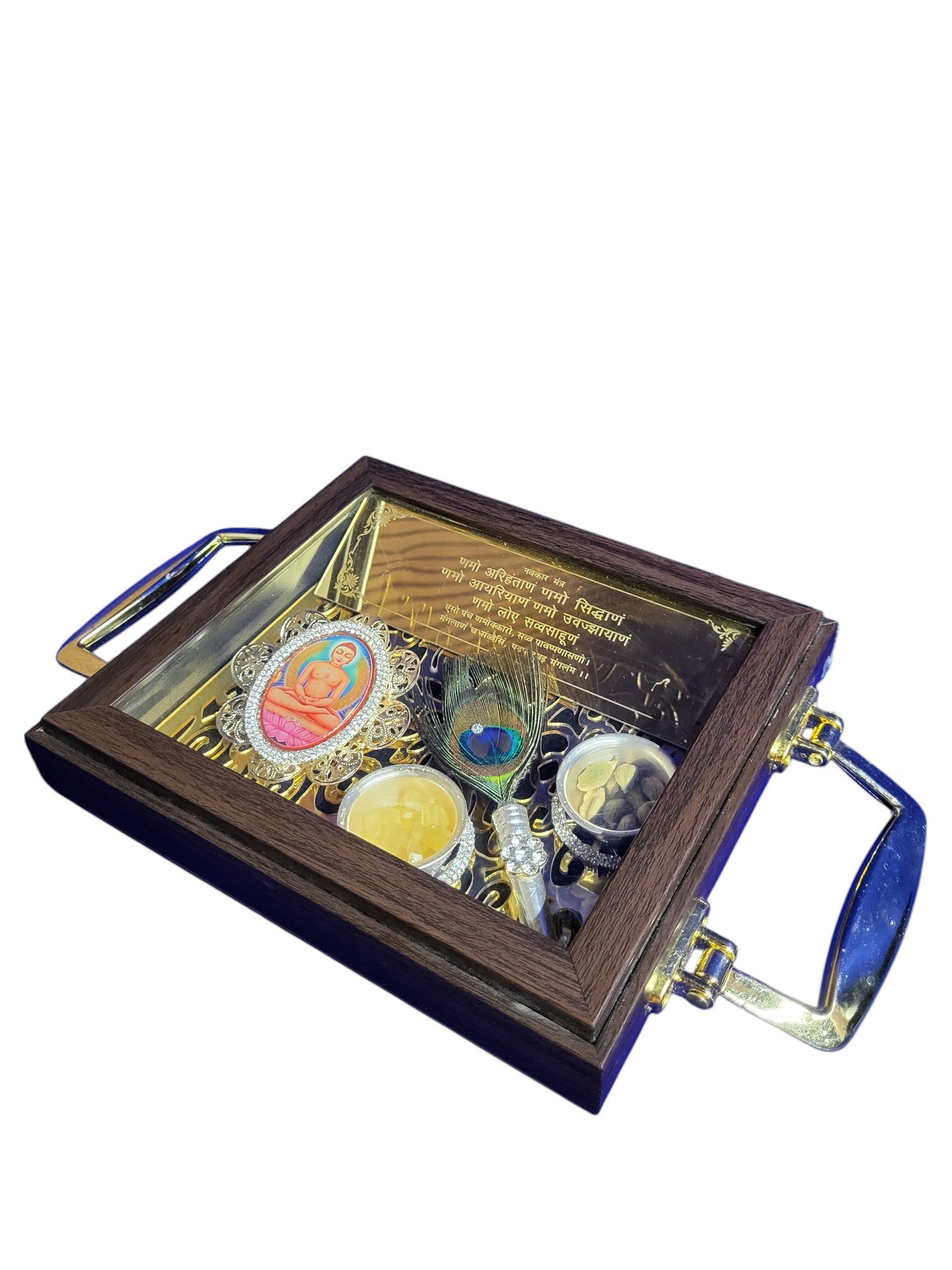 2 MINI SILVER KATORI SET MAHAVIR SWAMI IN MOLDING TRAY