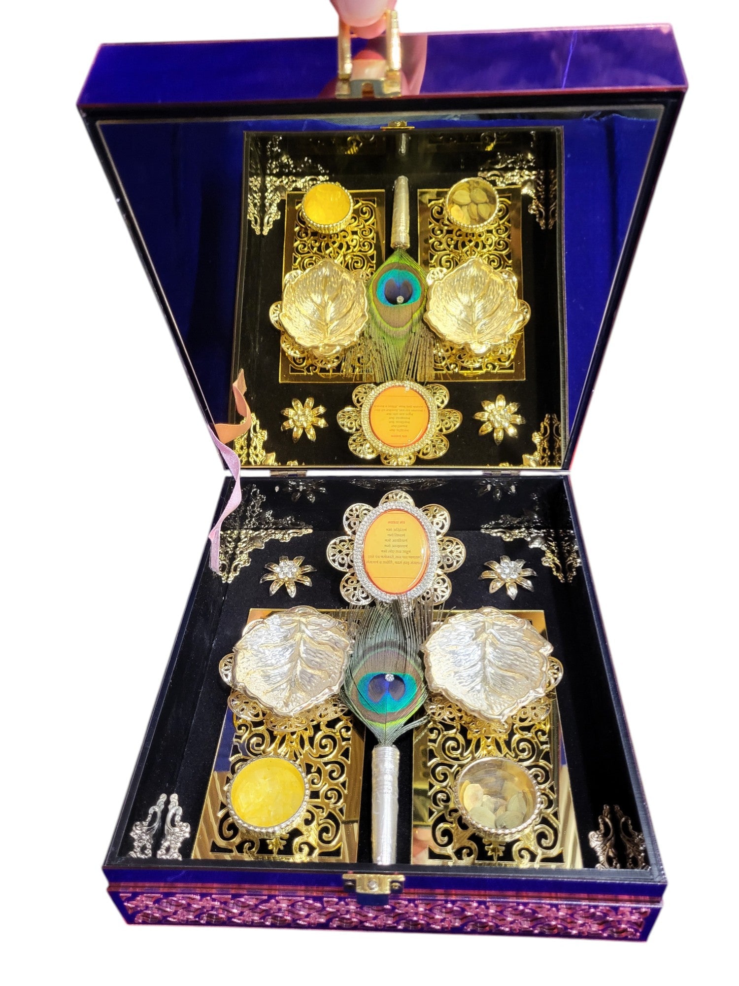 2 Bowl Set With Mahavir Swami & Namokar Mantra Set in Premium Box