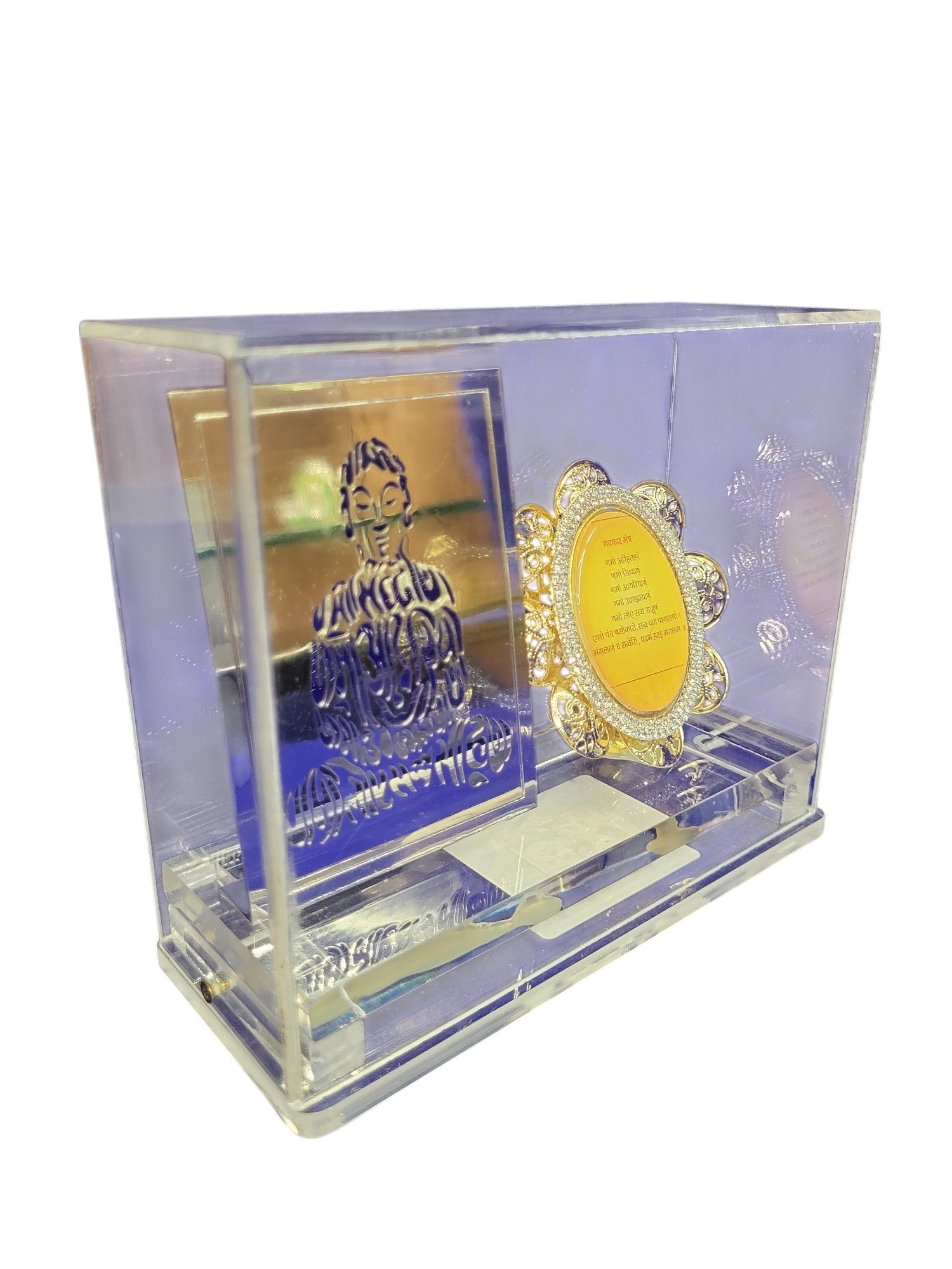 MAHAVIR SWAMI COIN SET WITH NAMOKAR MANTRA IN ACRYLIC BOX