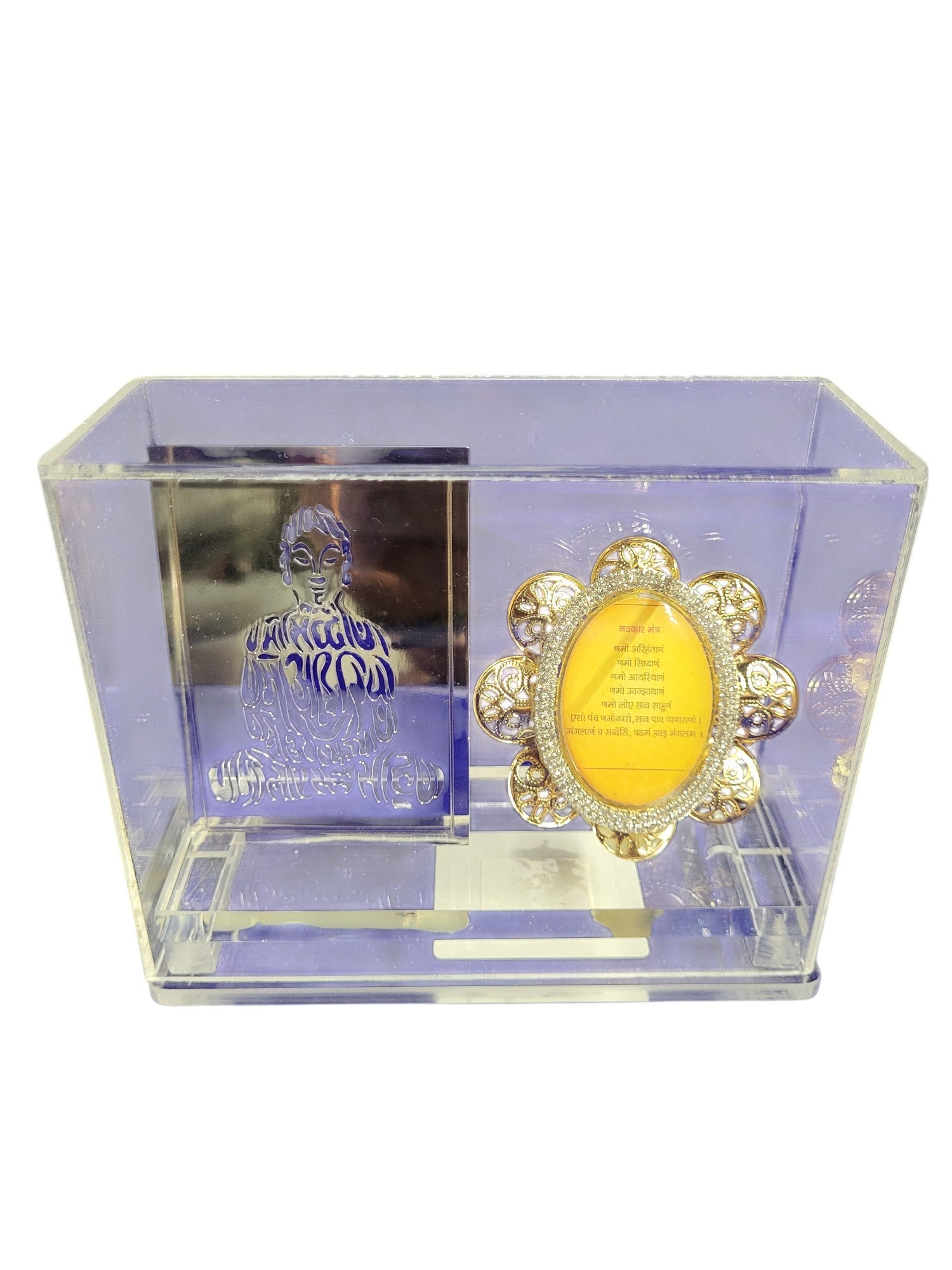 MAHAVIR SWAMI COIN SET WITH NAMOKAR MANTRA IN ACRYLIC BOX