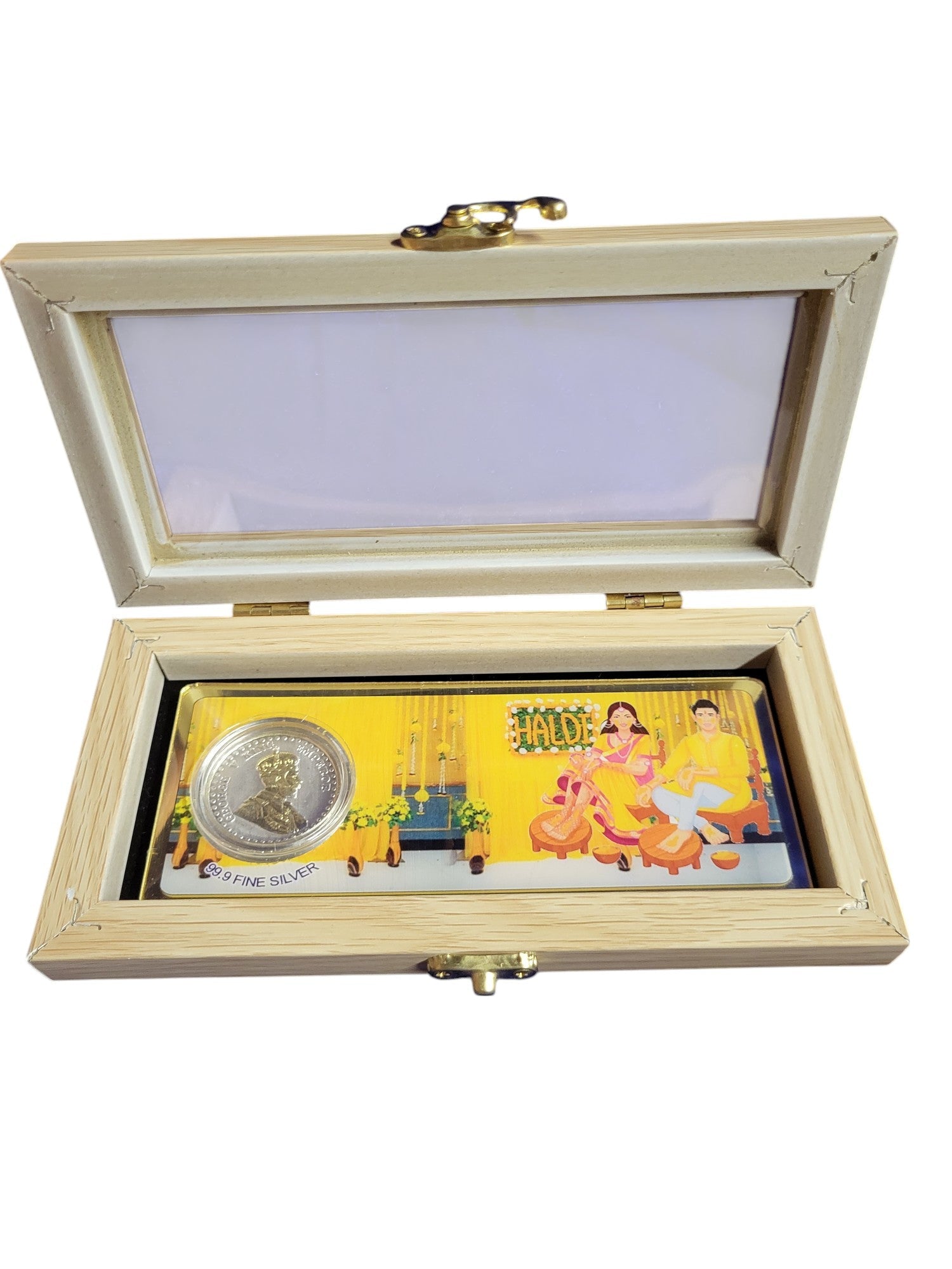 HALDI SILVER ENVELOPE WITH WOOD BOX