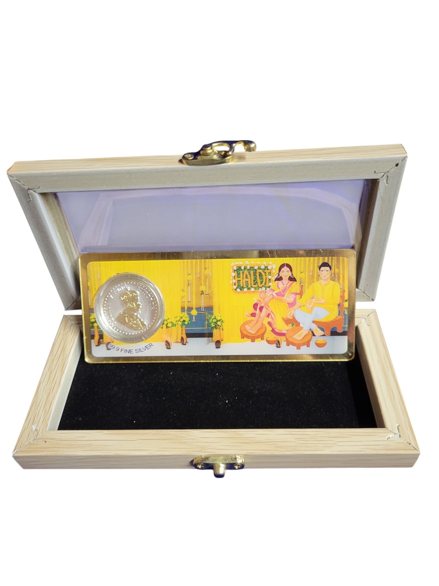 HALDI SILVER ENVELOPE WITH WOOD BOX