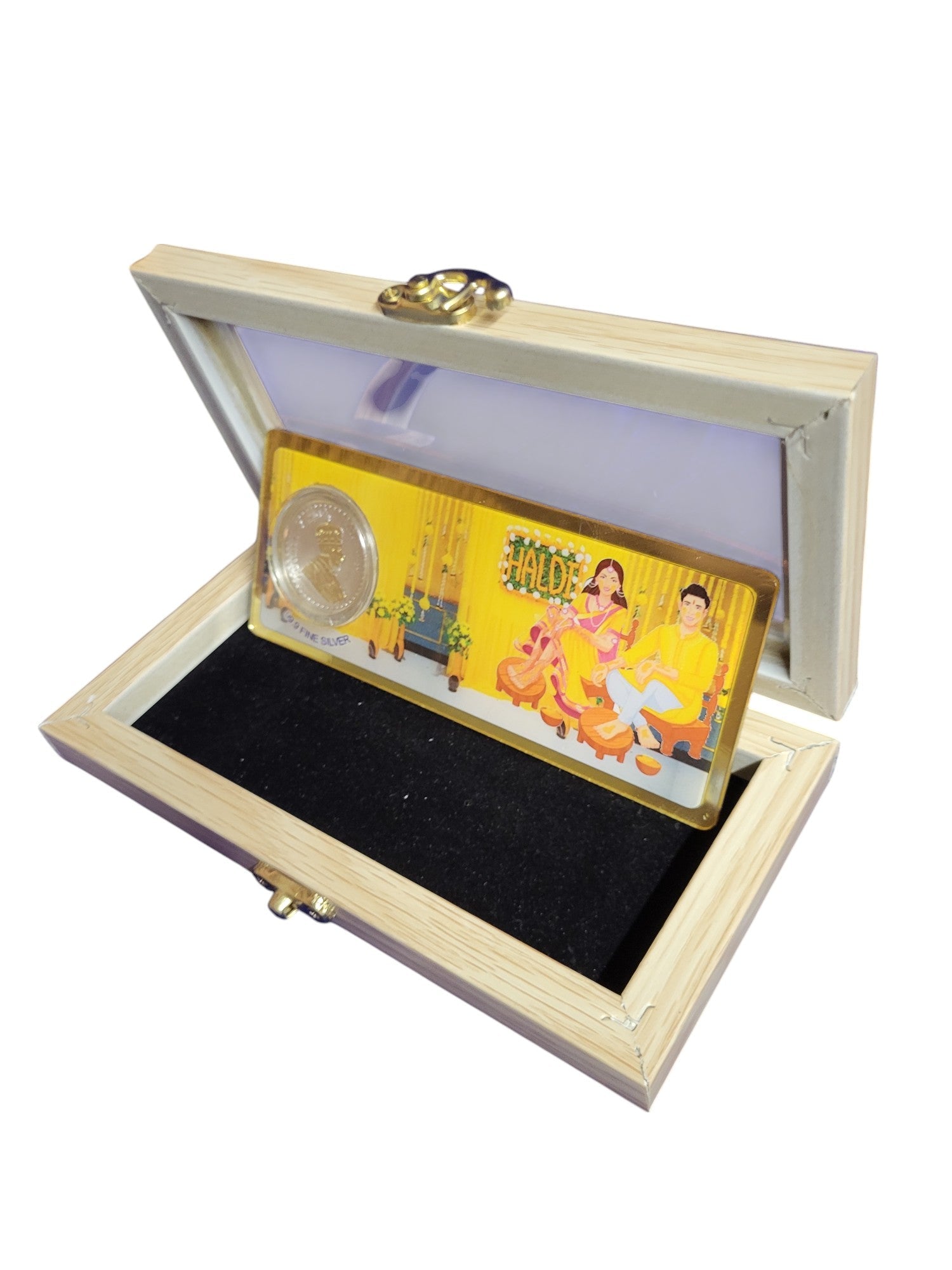 HALDI SILVER ENVELOPE WITH WOOD BOX