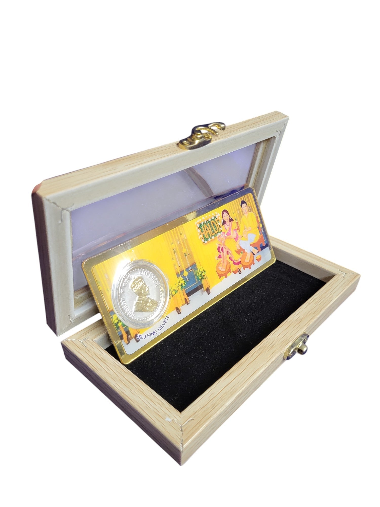 HALDI SILVER ENVELOPE WITH WOOD BOX