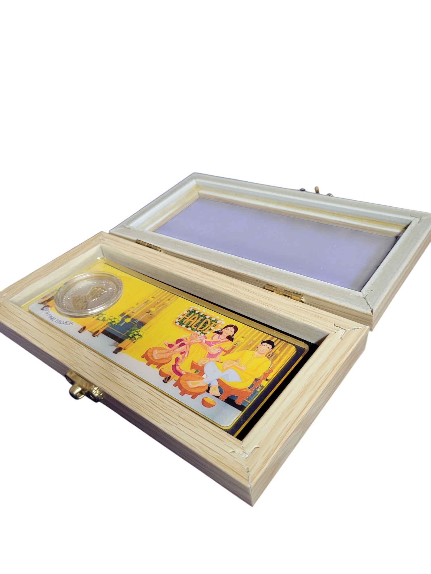 HALDI SILVER ENVELOPE WITH WOOD BOX
