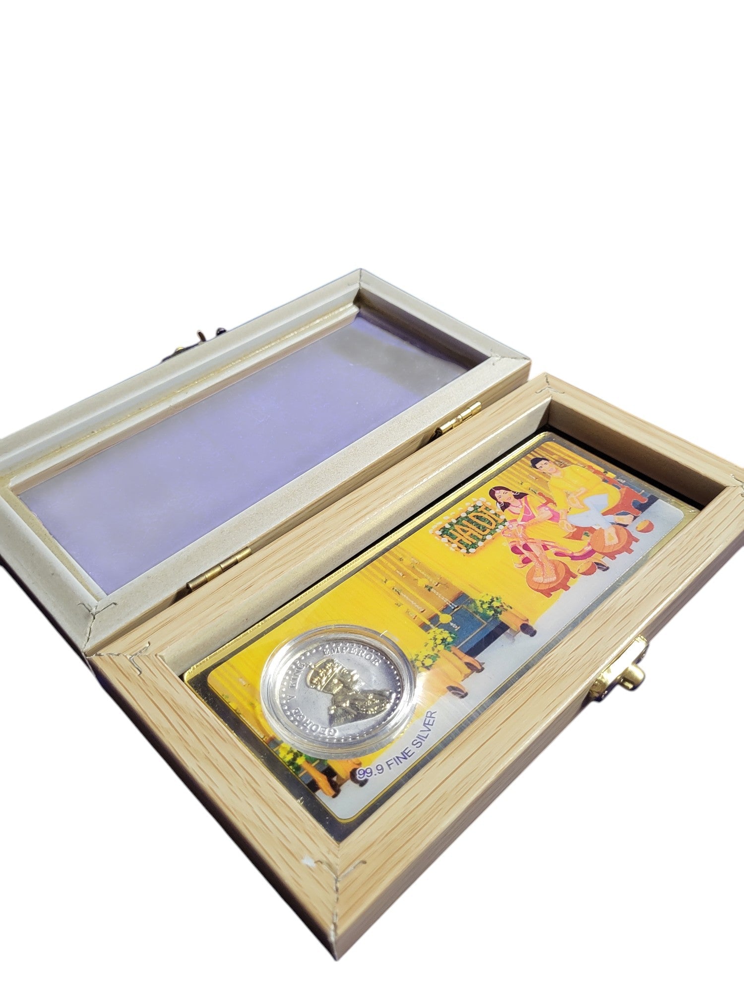HALDI SILVER ENVELOPE WITH WOOD BOX