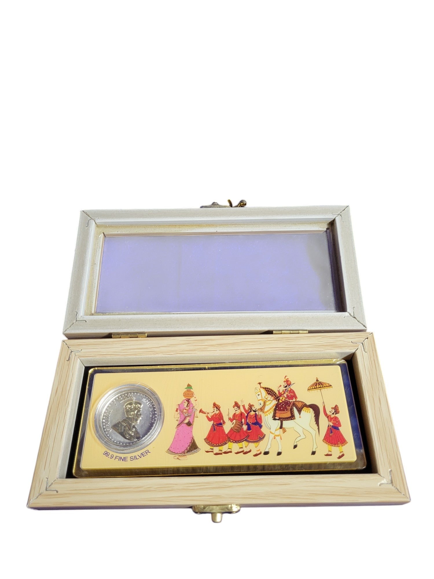 BHARAT SILVER ENVELOPE WITH WOOD BOX