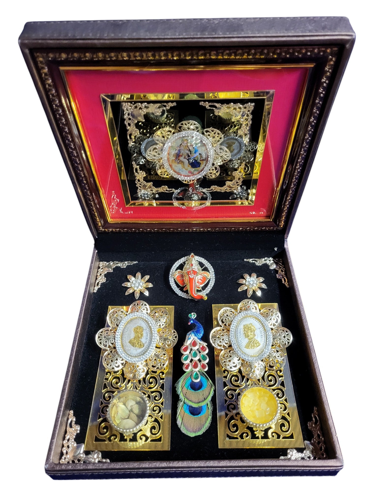 2 MINI COIN WITH RADHA KRISHNA ATECHI SET