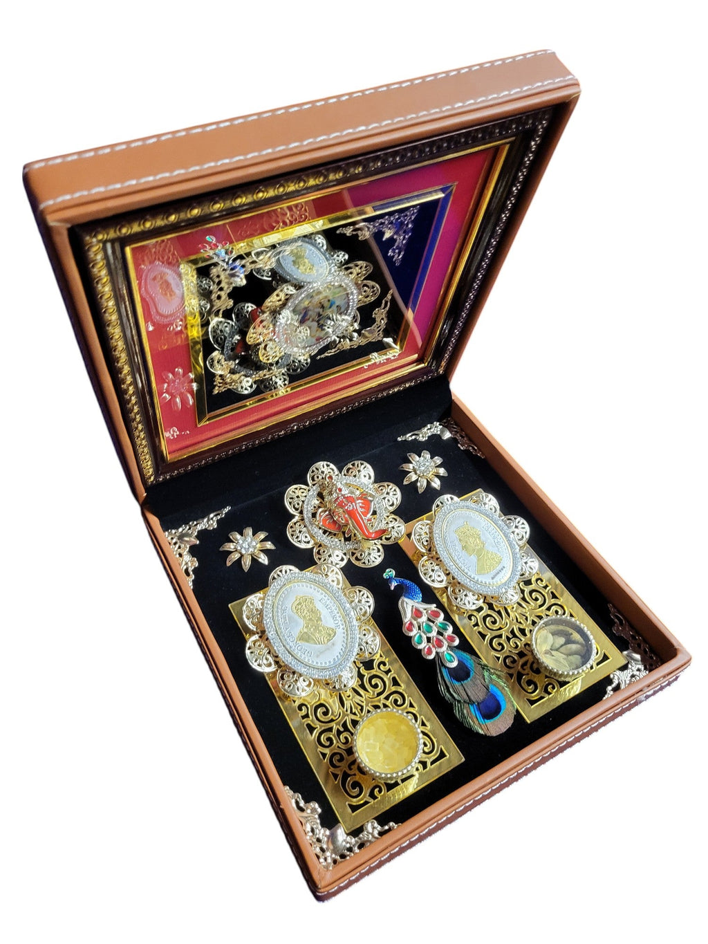 10GM COIN SET WITH R.K IN LEATHER BOX