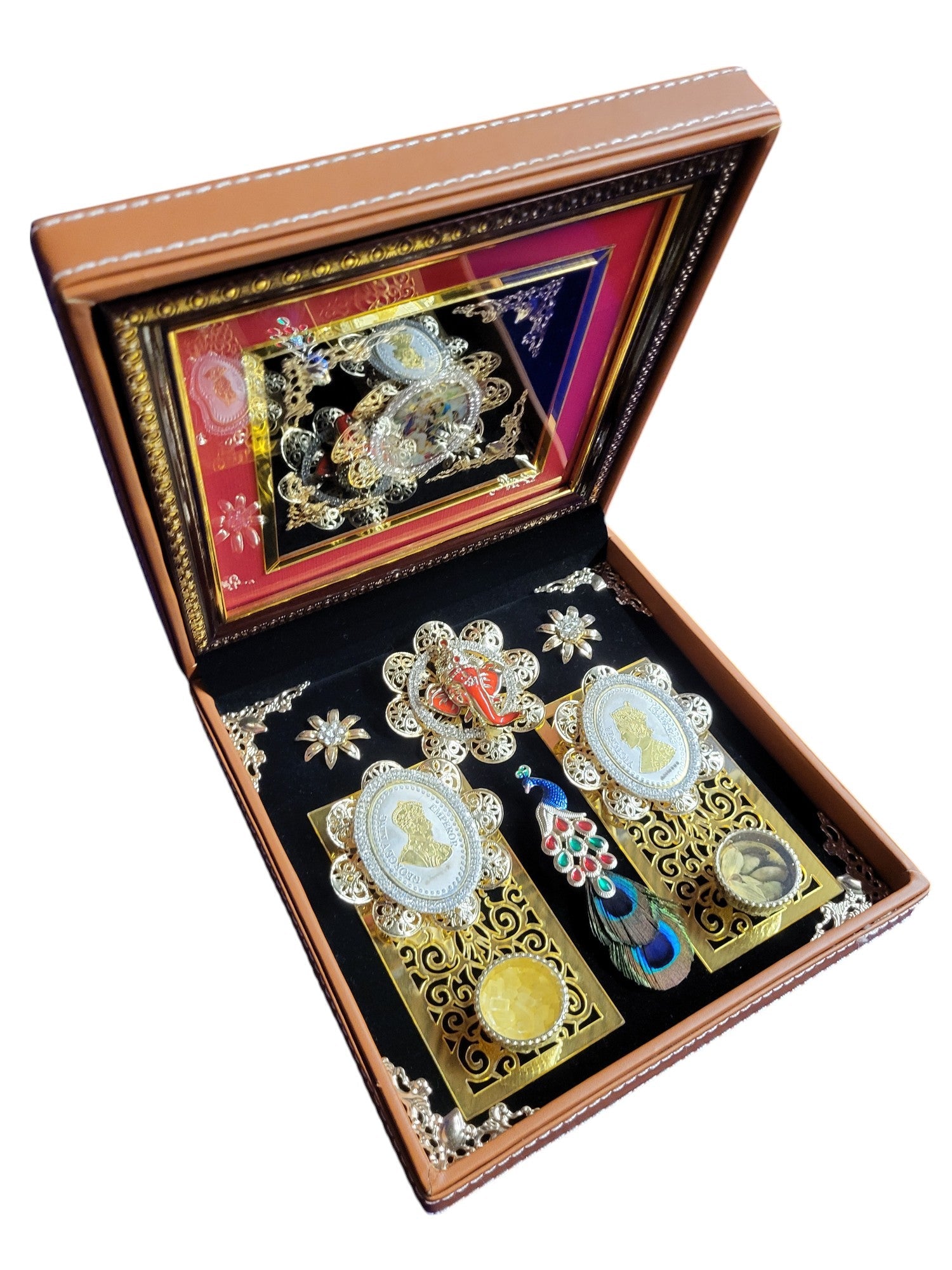 10GM COIN SET WITH R.K IN LEATHER BOX