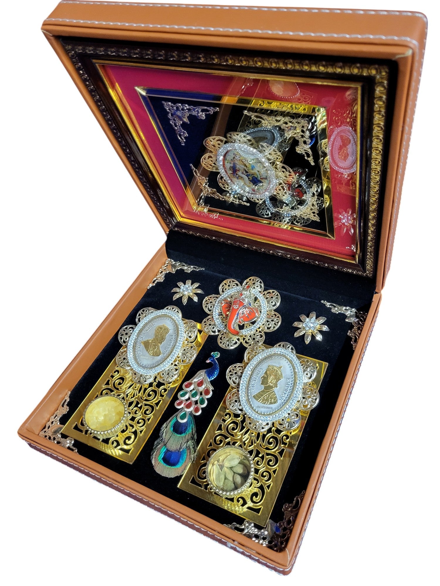 10GM COIN SET WITH R.K IN LEATHER BOX