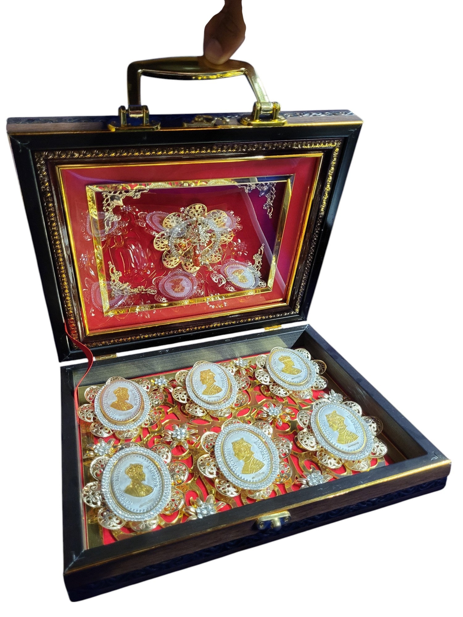 6 PCS 10GM COIN WITH WOODEN BOX WITH GANESHJI
