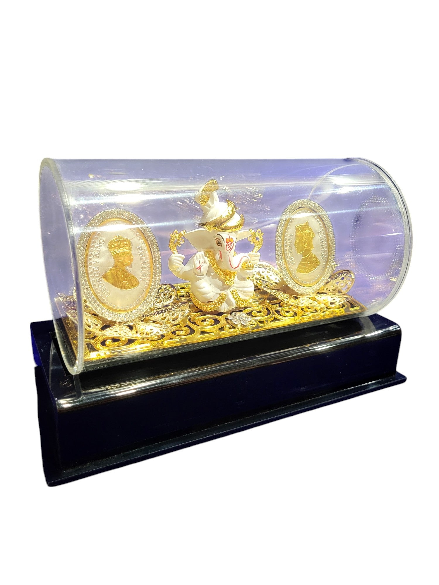 2 COIN SET WITH LORD GANESHA WITH GLASS BOX