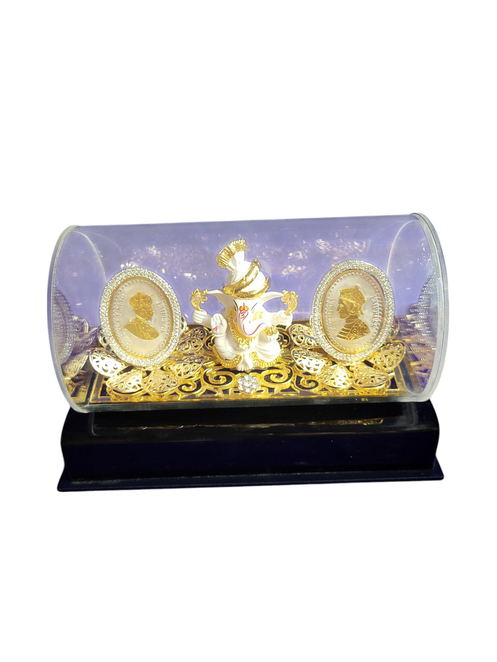 2 COIN SET WITH LORD GANESHA WITH GLASS BOX