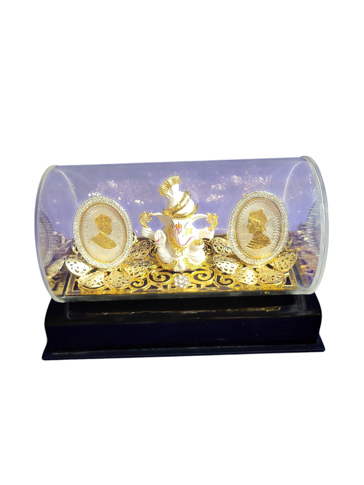 2 COIN SET WITH LORD GANESHA WITH GLASS BOX