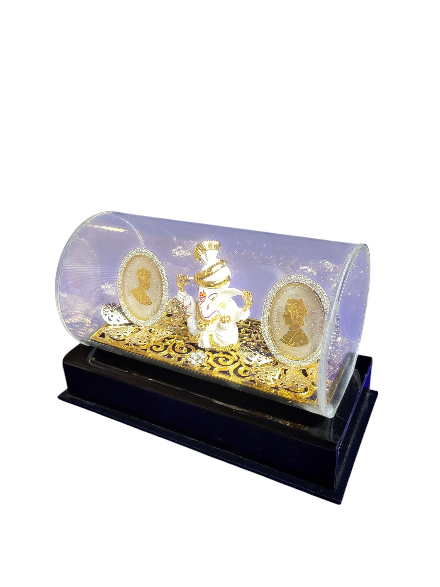 2 COIN SET WITH LORD GANESHA WITH GLASS BOX