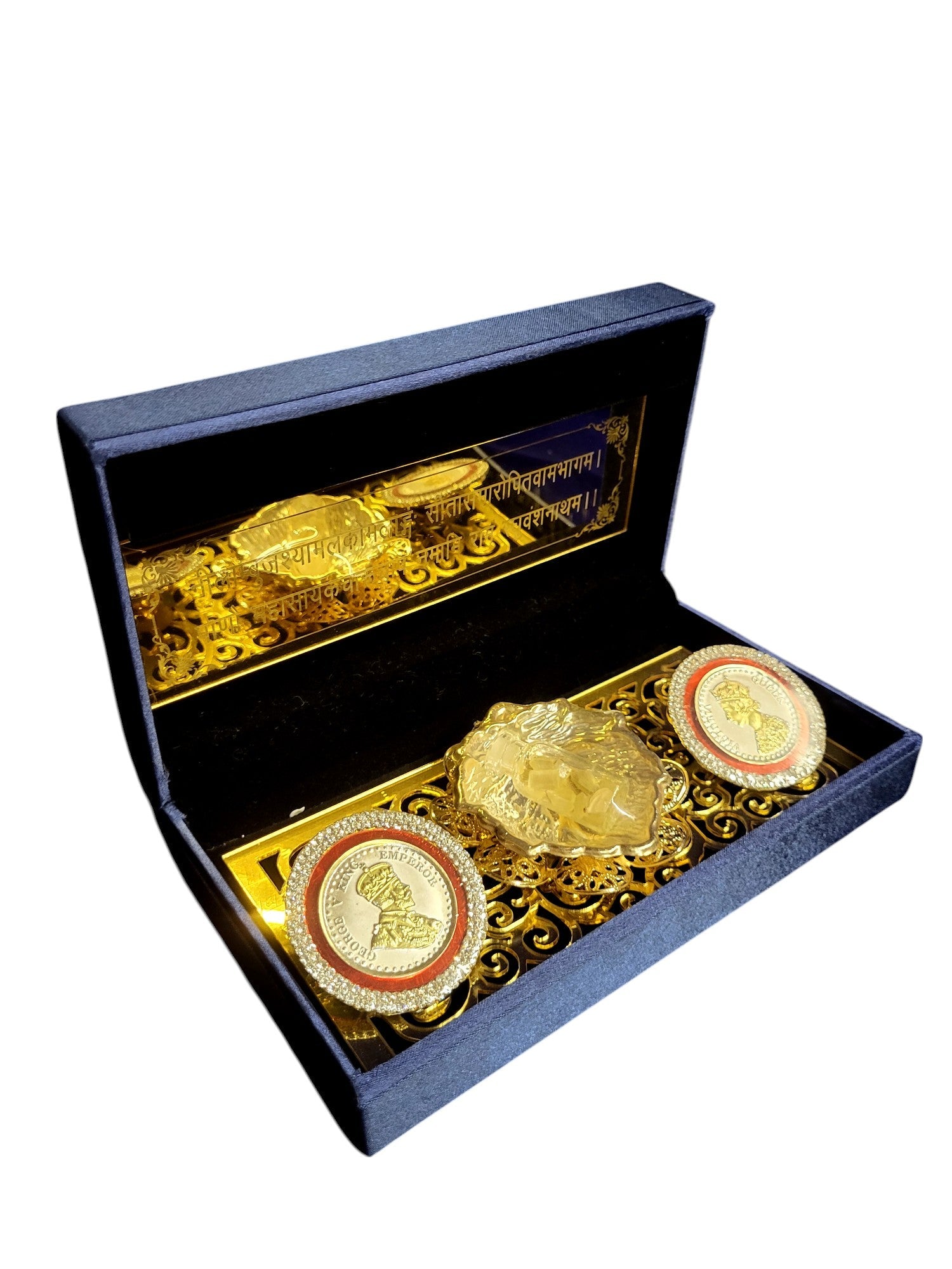 MEDIUM G/J BOWL & GANESH-LAXMI COIN SET IN LED BOX