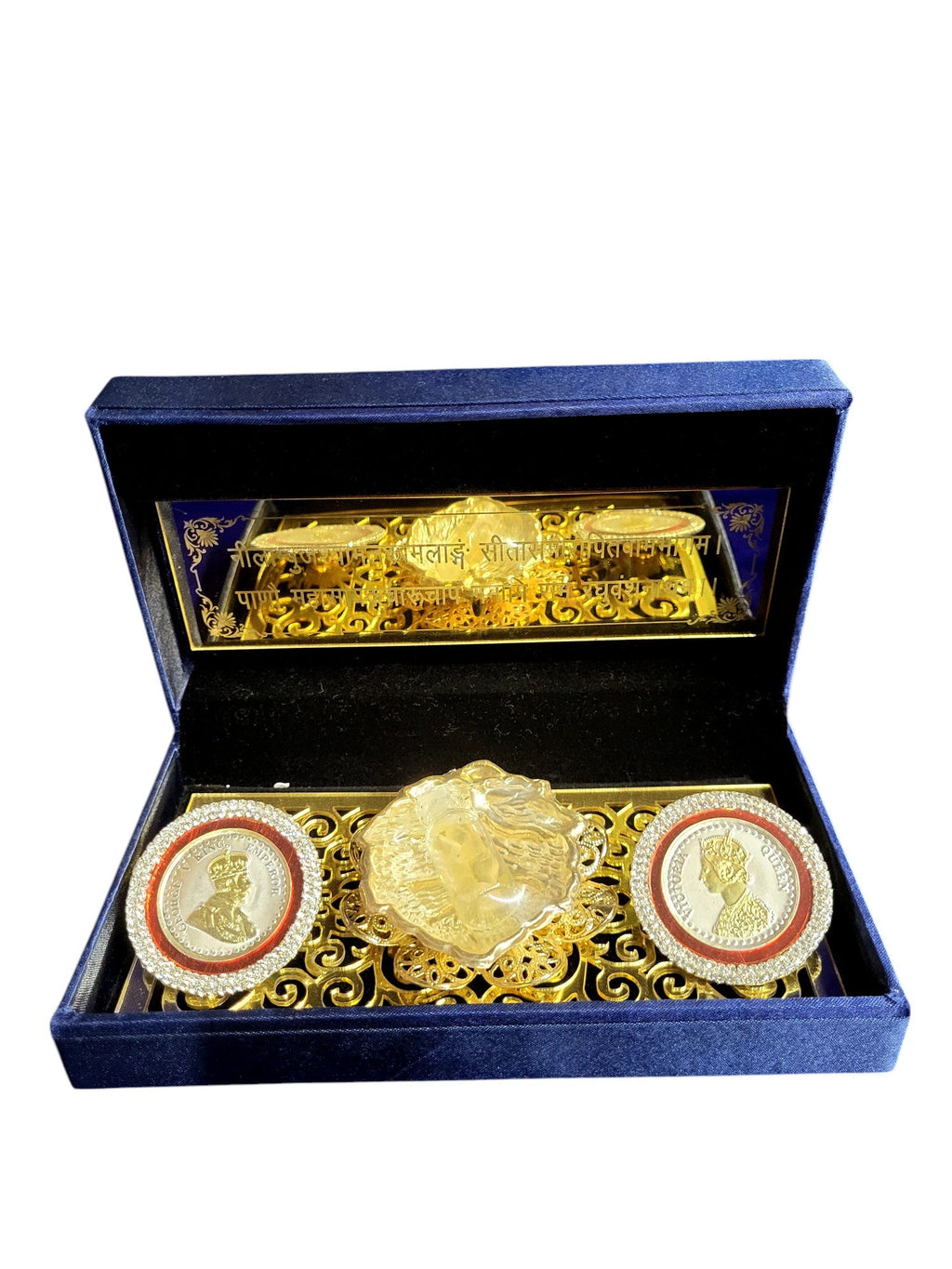 MEDIUM G/J BOWL & GANESH-LAXMI COIN SET IN LED BOX