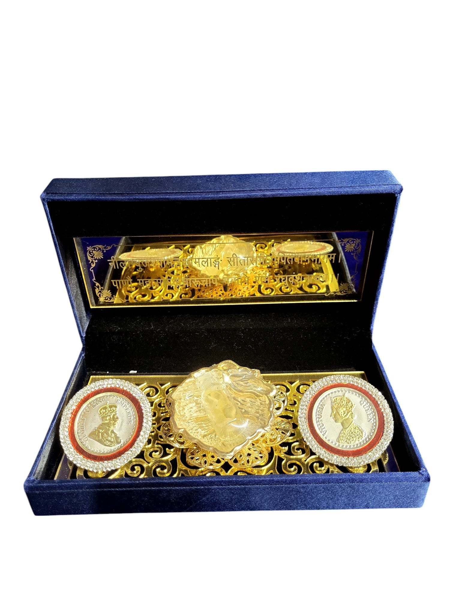 MEDIUM G/J BOWL & GANESH-LAXMI COIN SET IN LED BOX