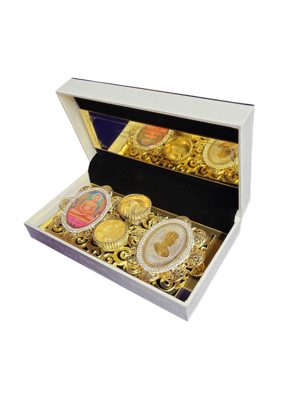 BIG COIN SET WITH MAHAVIR SWAMI PICTURE IN FUSION BOX