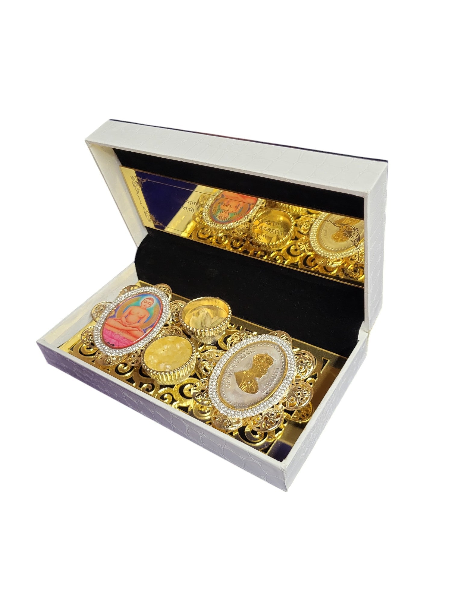 BIG COIN SET WITH MAHAVIR SWAMI PICTURE IN FUSION BOX