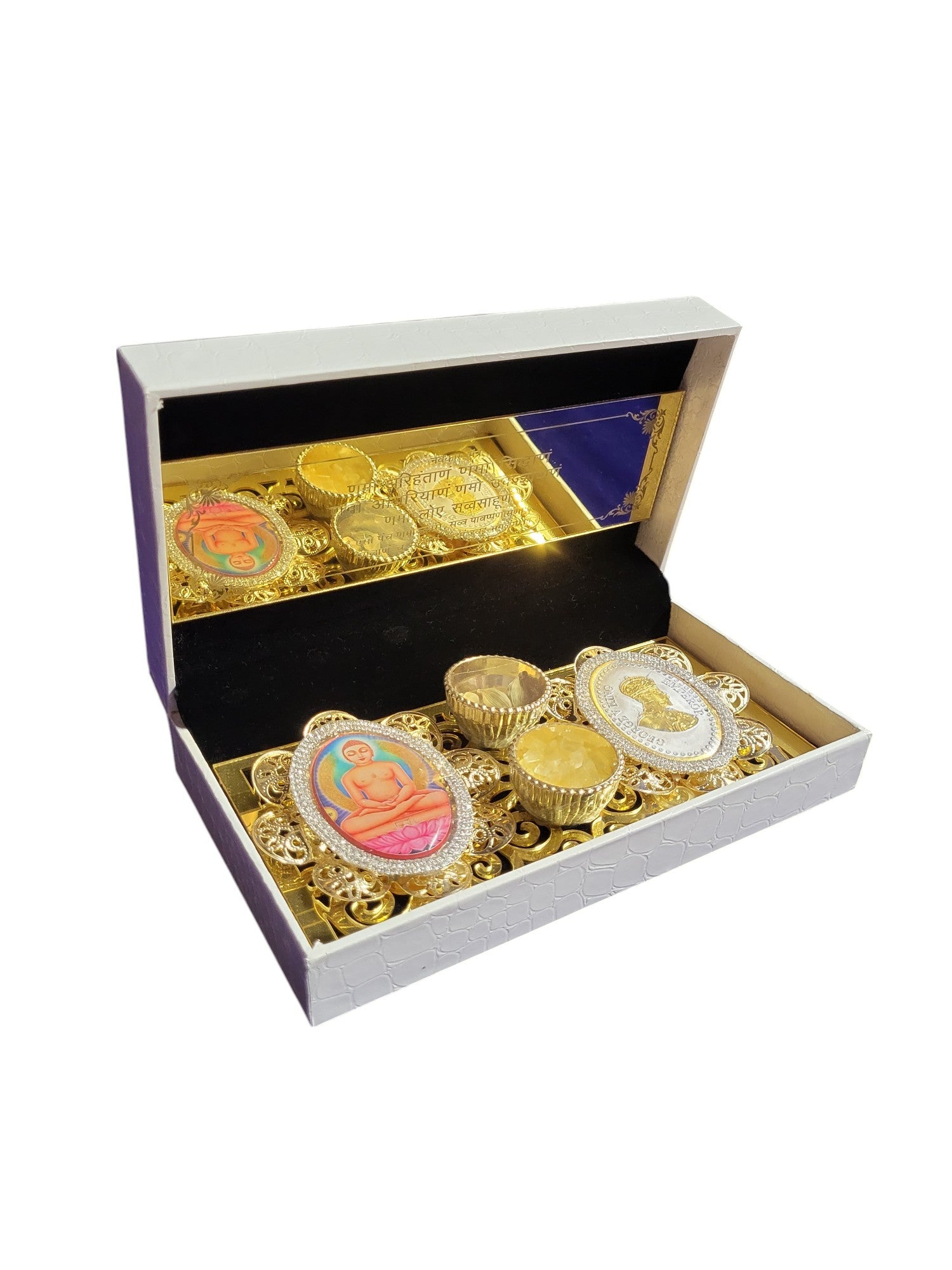 BIG COIN SET WITH MAHAVIR SWAMI PICTURE IN FUSION BOX