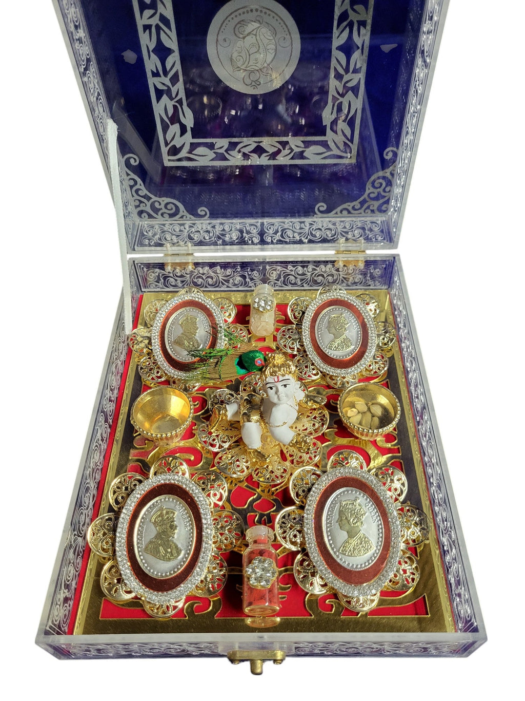 4 COIN SET WITH BAL GOPAL IN ACRYLIC BOX