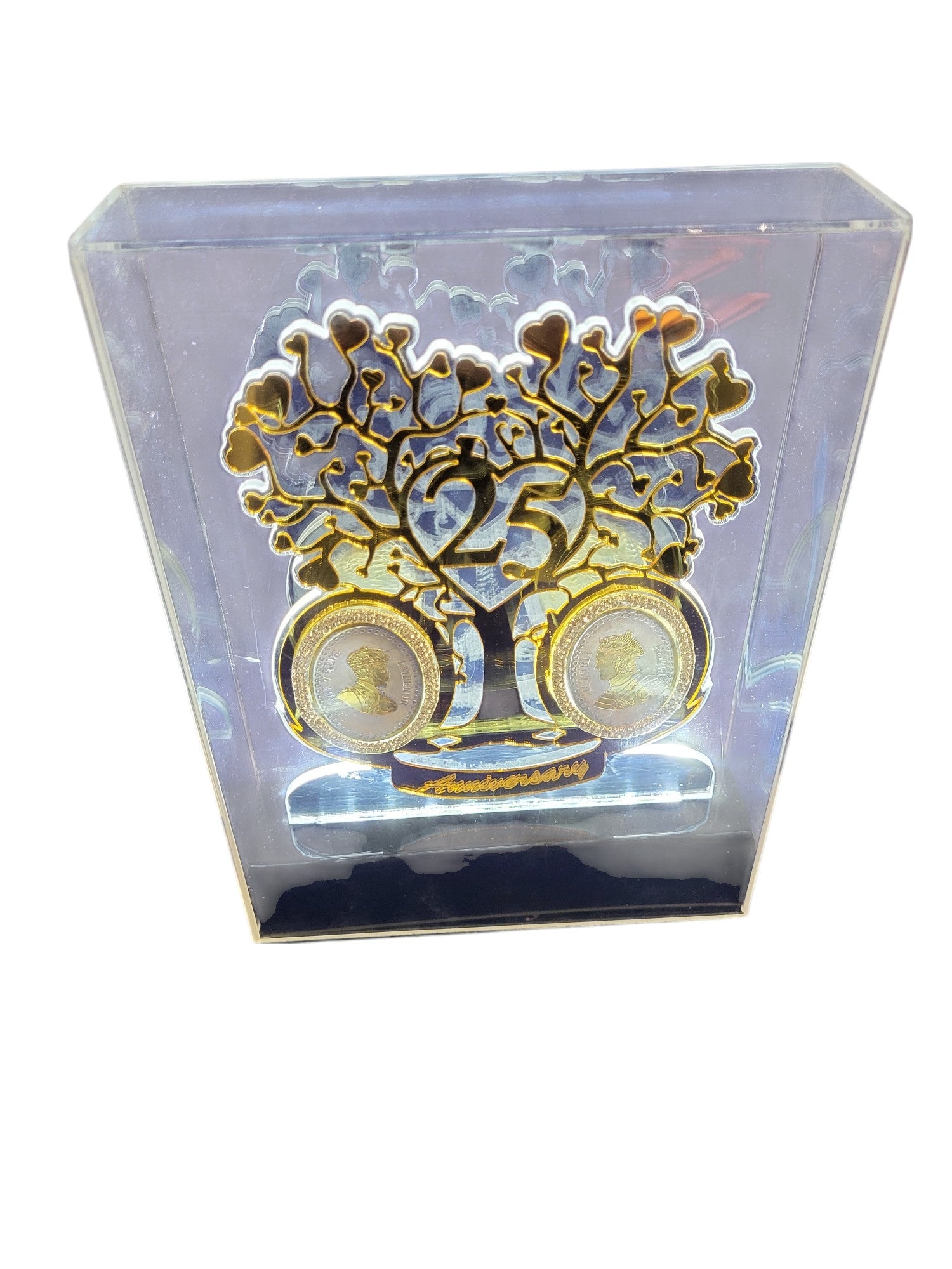 2 BIG COIN WITH 25TH ANNIVERSARY IN ACRYLIC BOX