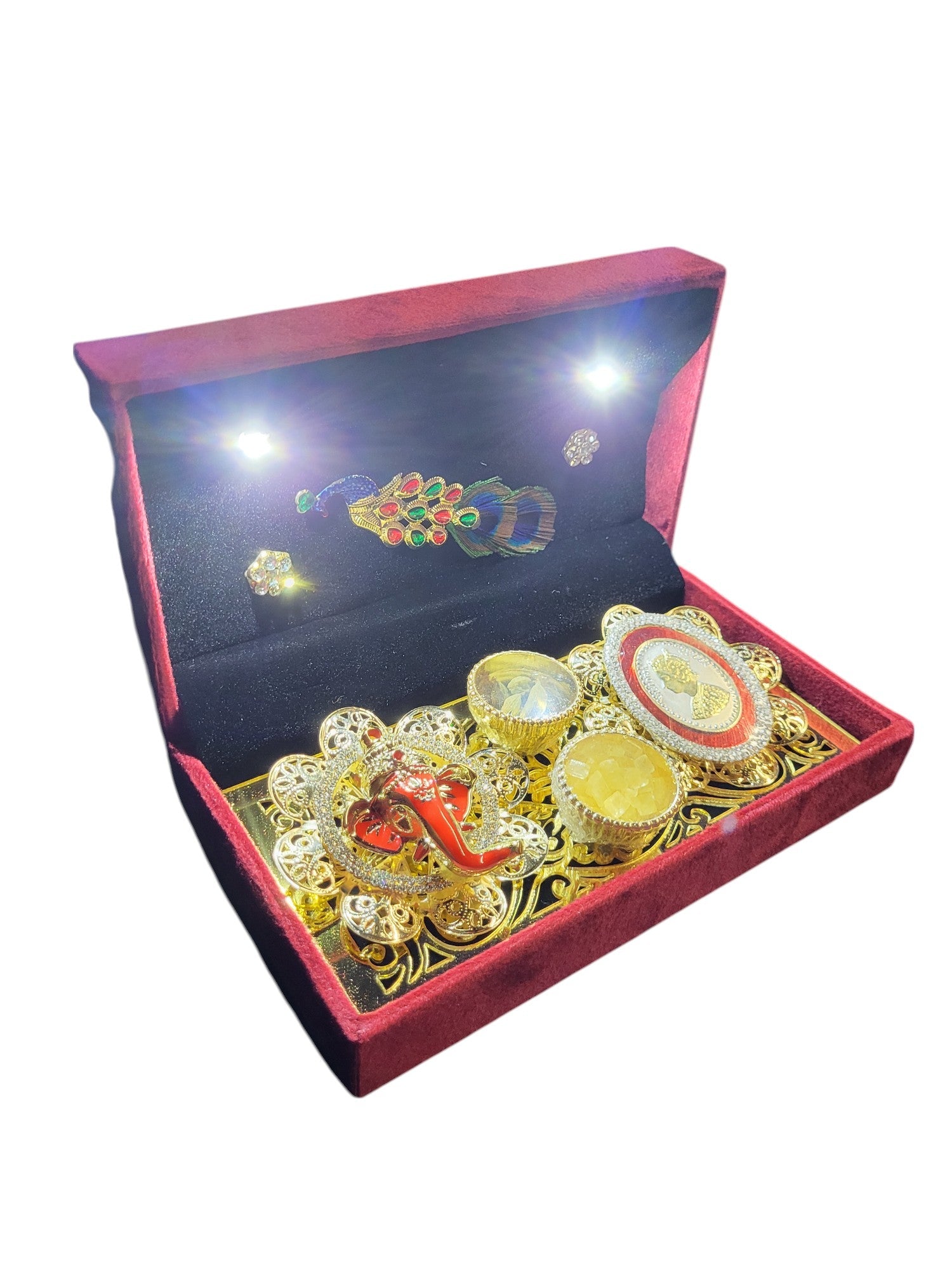 2.5GM COIN SET WITH GANESHA IN LED BOX""