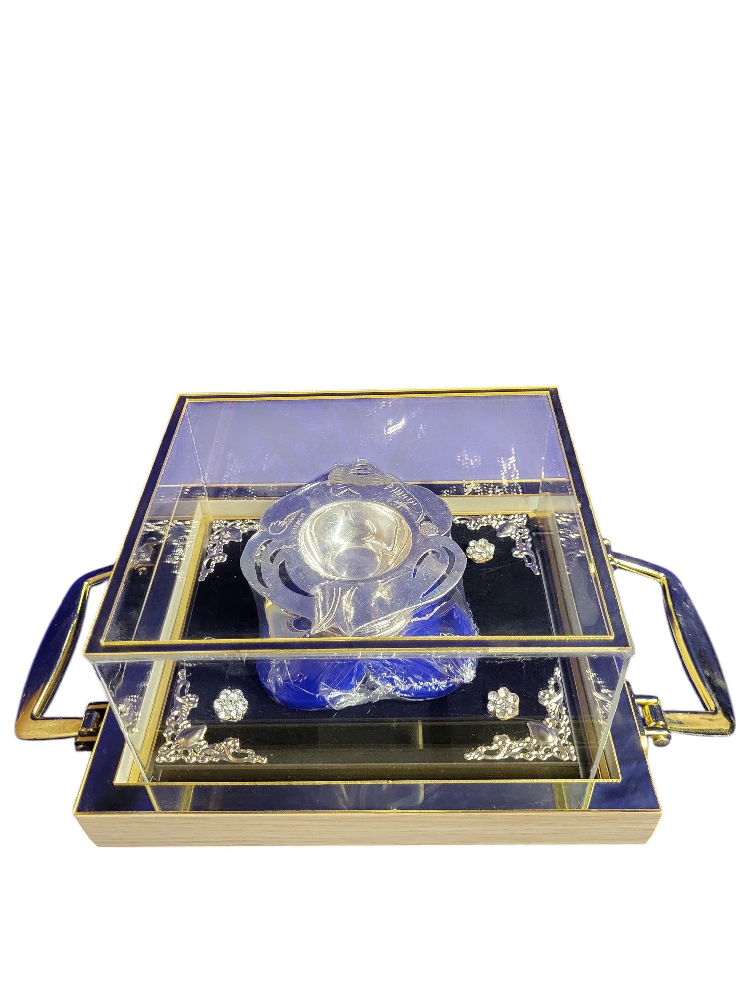 GANESHA DEEPAM JALI CUTTING WITH WOODEN BASE