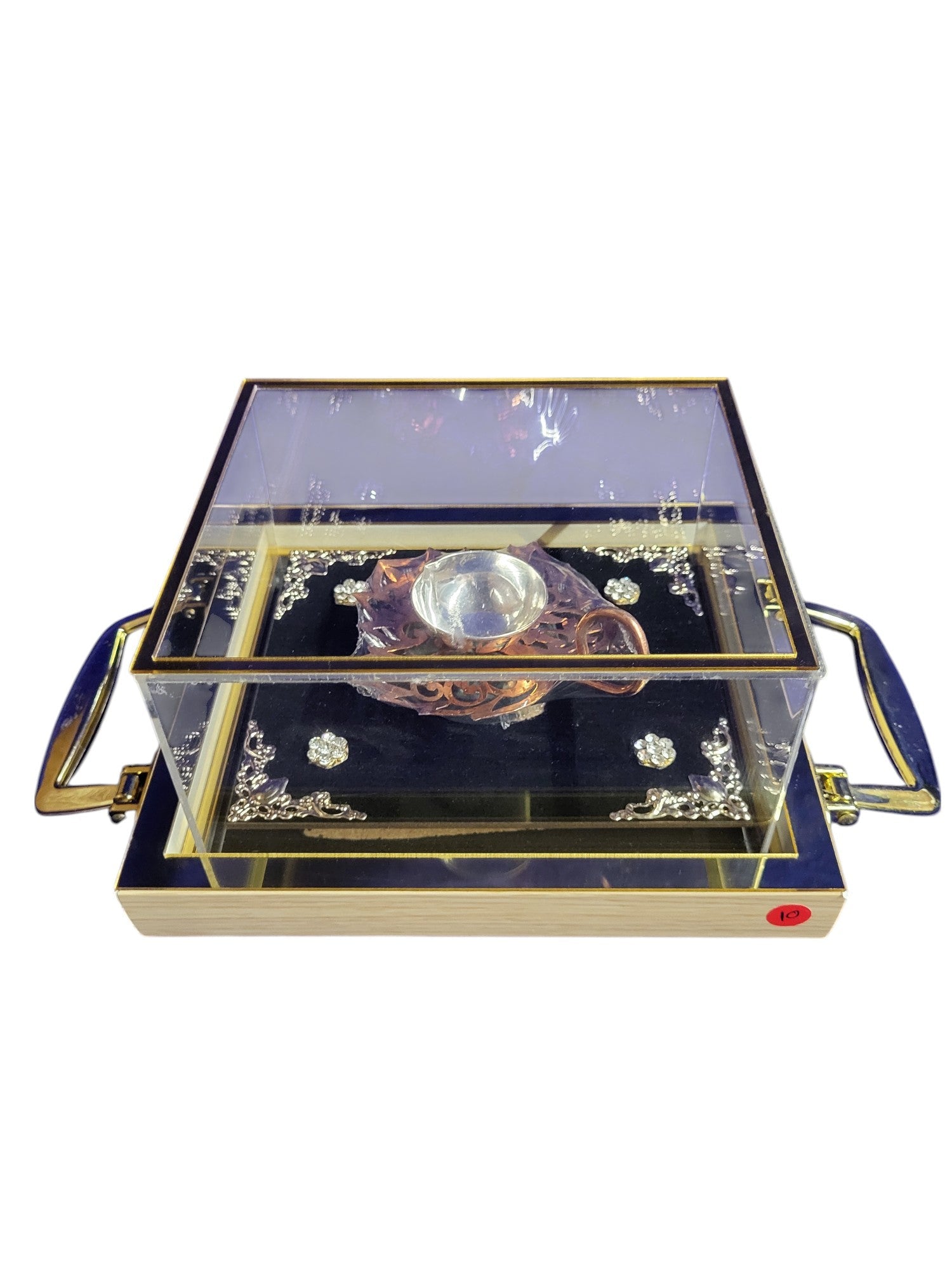 DEEPAM SET WITH COPPER JALI WITH GRANITE BASE