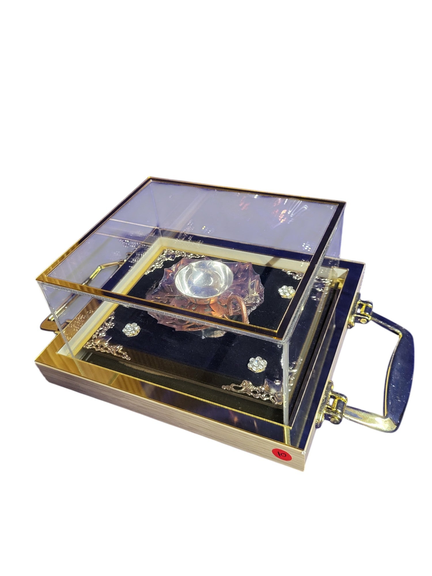 DEEPAM SET WITH COPPER JALI WITH GRANITE BASE