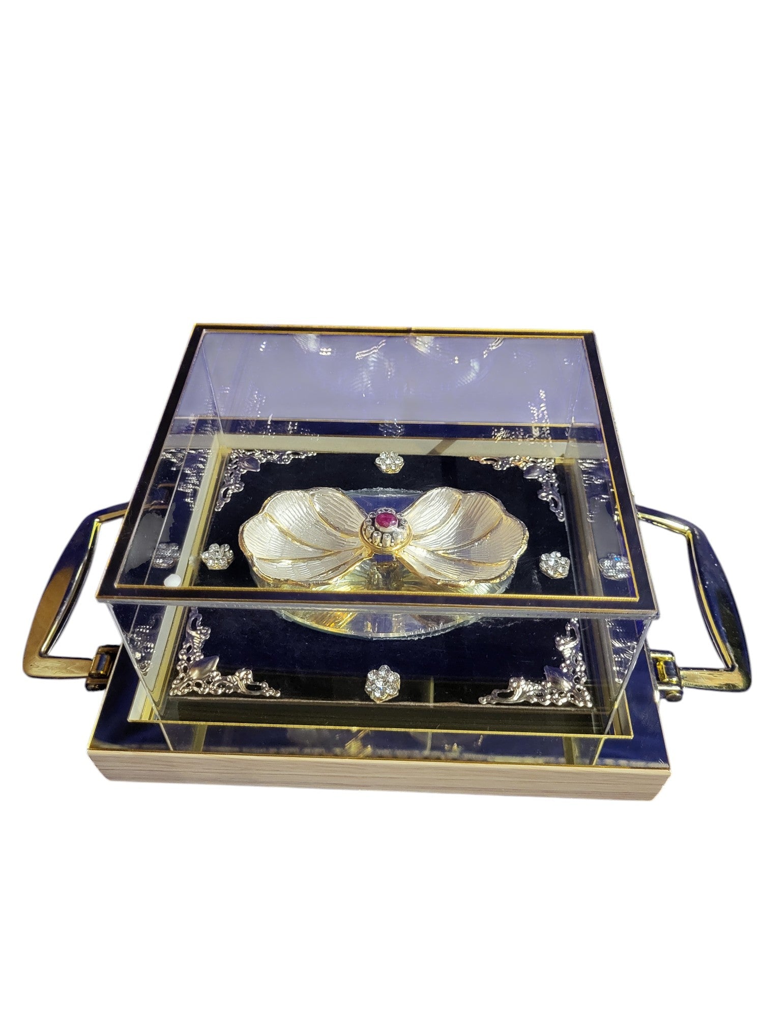 2 PATTA BOWL SET WITH STONE & GLASS BASED""