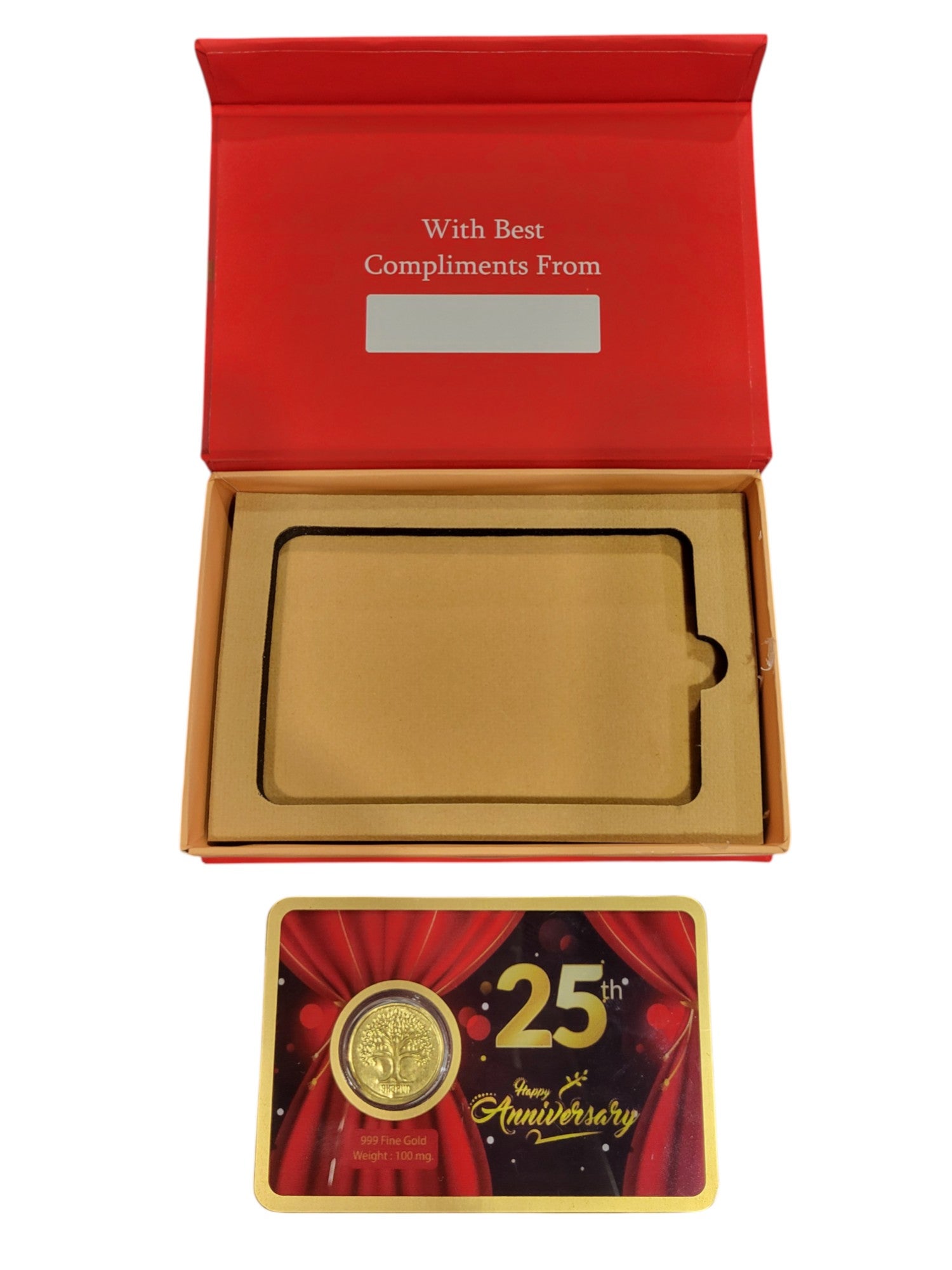 GOLD COIN 25 ANNIVERSARY - RED 100MG WITH BOX