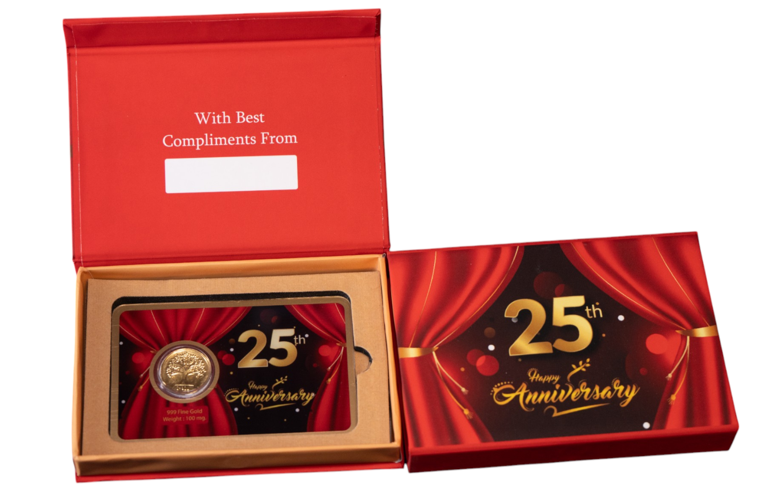 GOLD COIN 25 ANNIVERSARY - RED 100MG WITH BOX