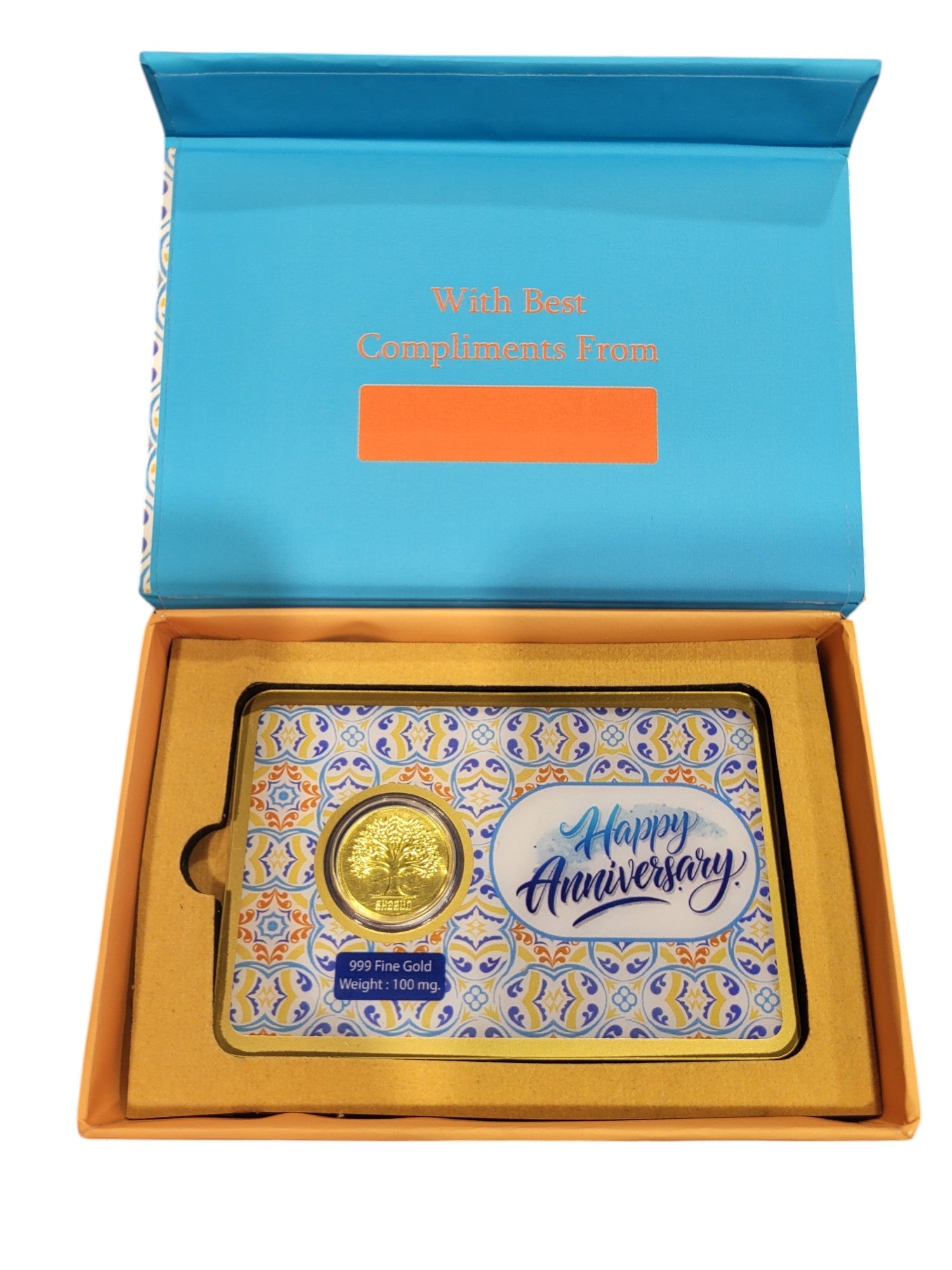 GOLD COIN HAPPY ANNIVERSARY - WH/BLUE FL 100MG WITH BOX