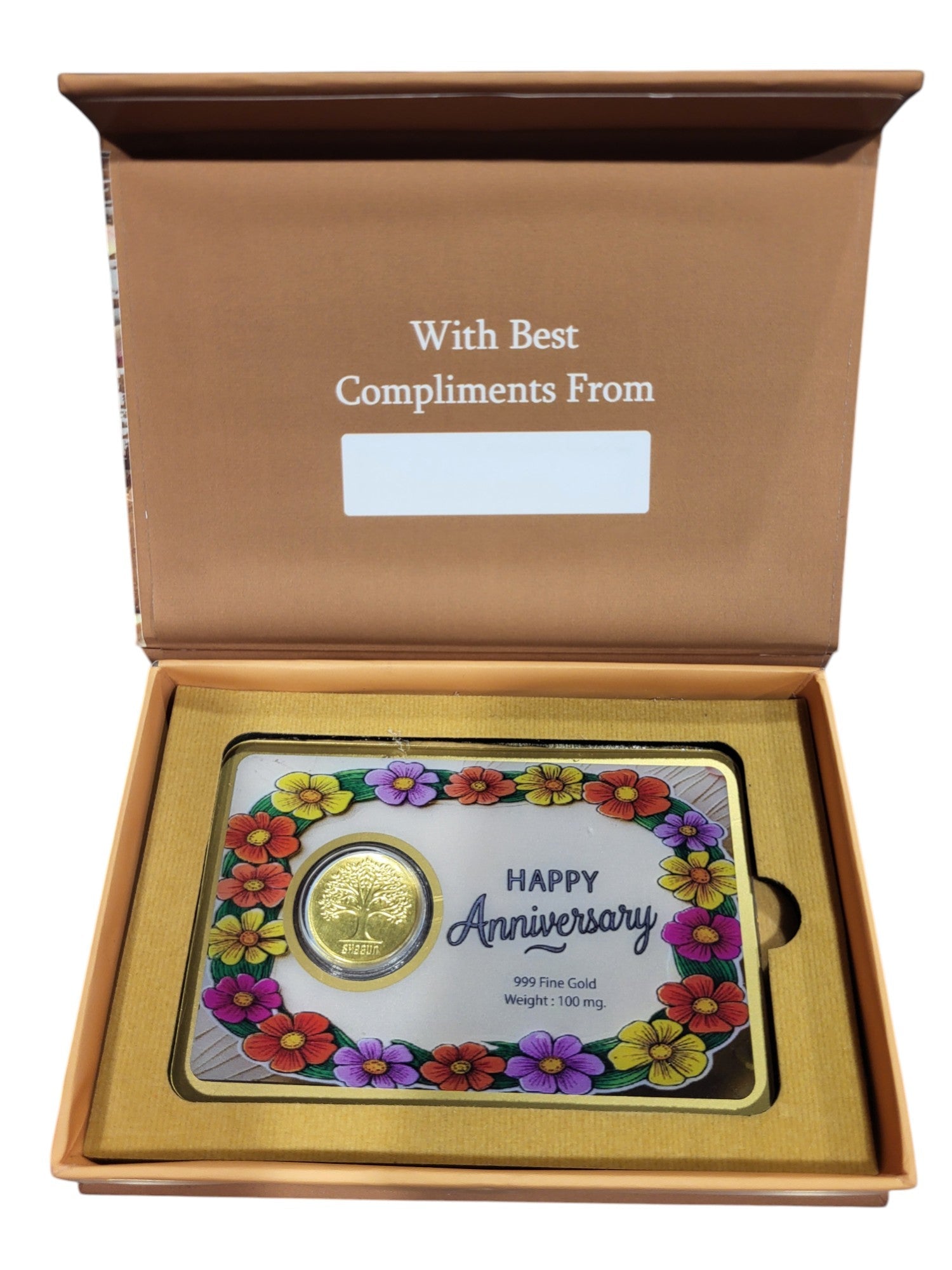 GOLD COIN HAPPY ANNIVERSARY - WH/BRN FL 100MG WITH BOX