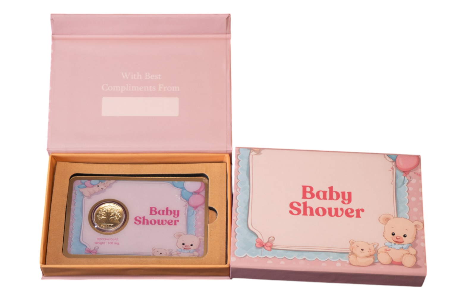 GOLD COIN BABY SHOWER - PINK 100MG WITH BOX