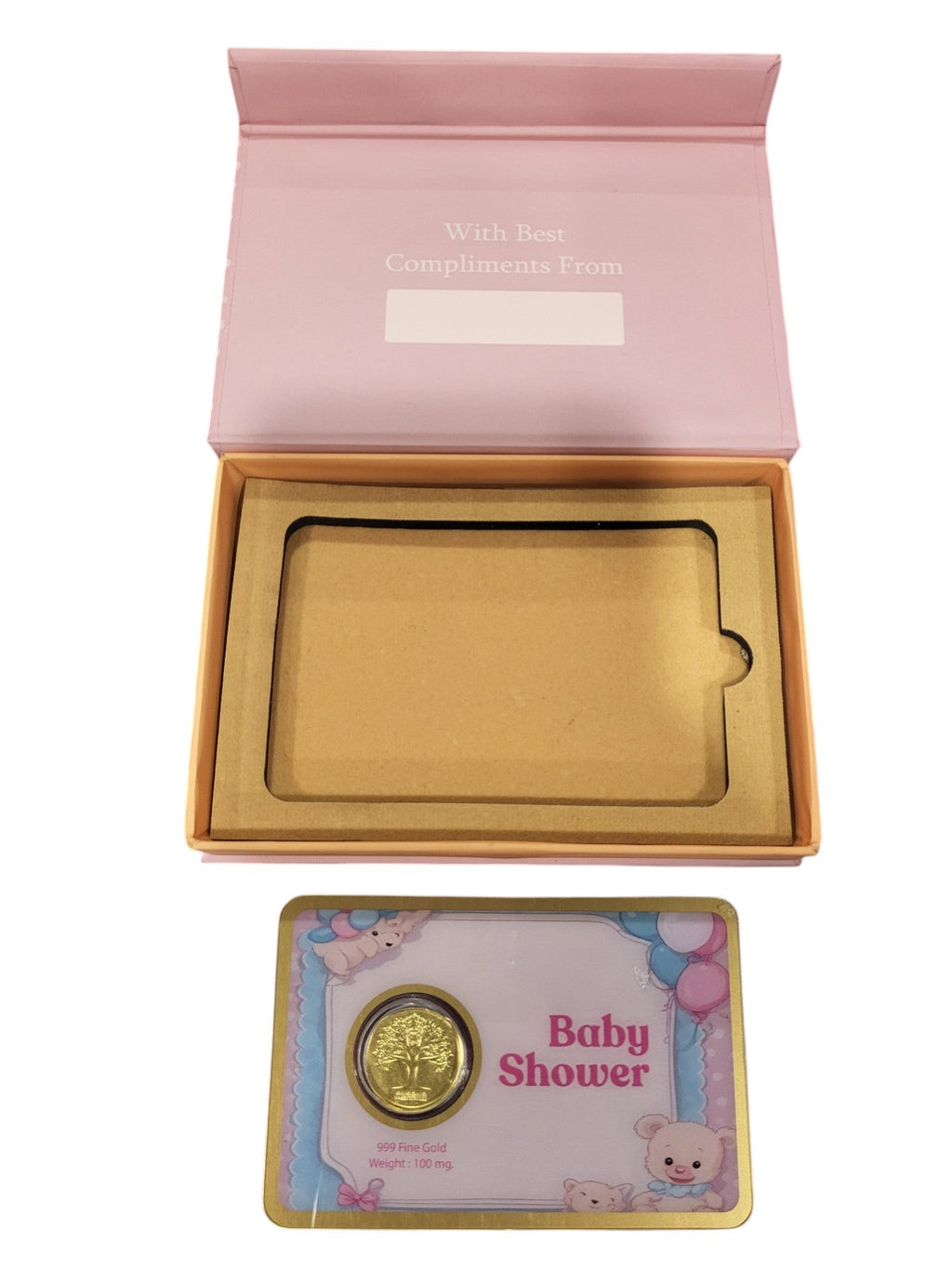 GOLD COIN BABY SHOWER - PINK 100MG WITH BOX