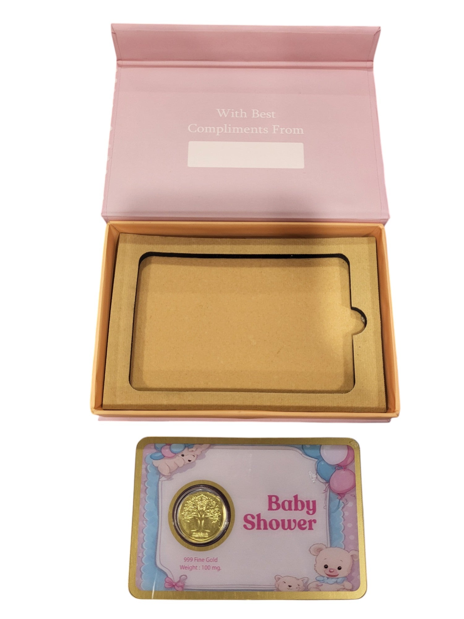 GOLD COIN BABY SHOWER - PINK 100MG WITH BOX