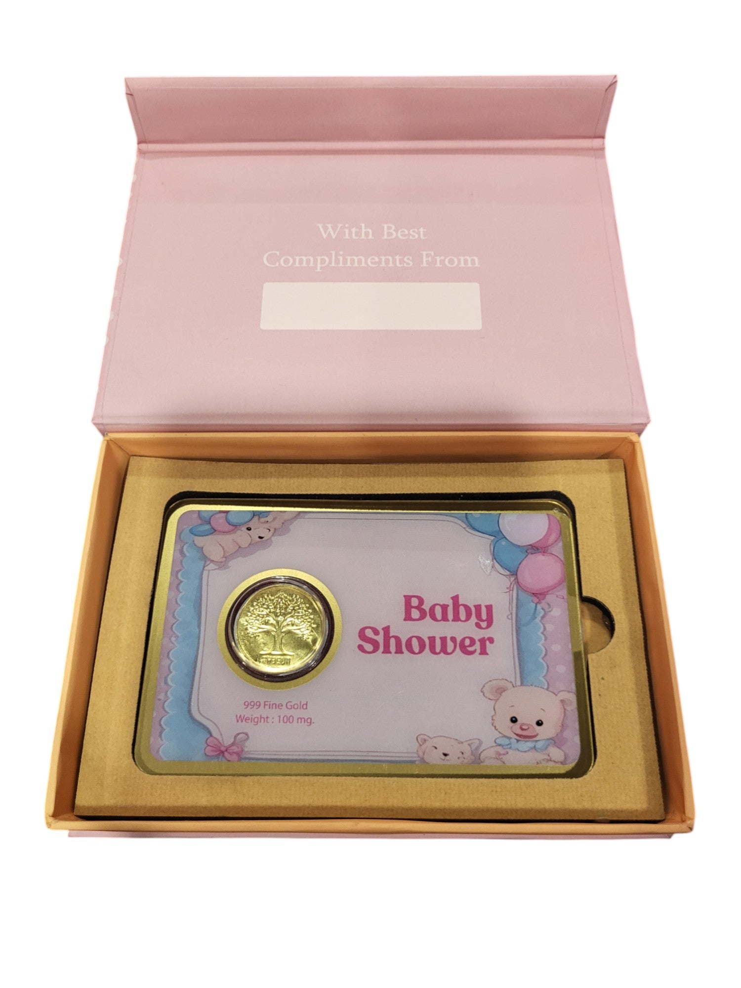 GOLD COIN BABY SHOWER - PINK 100MG WITH BOX