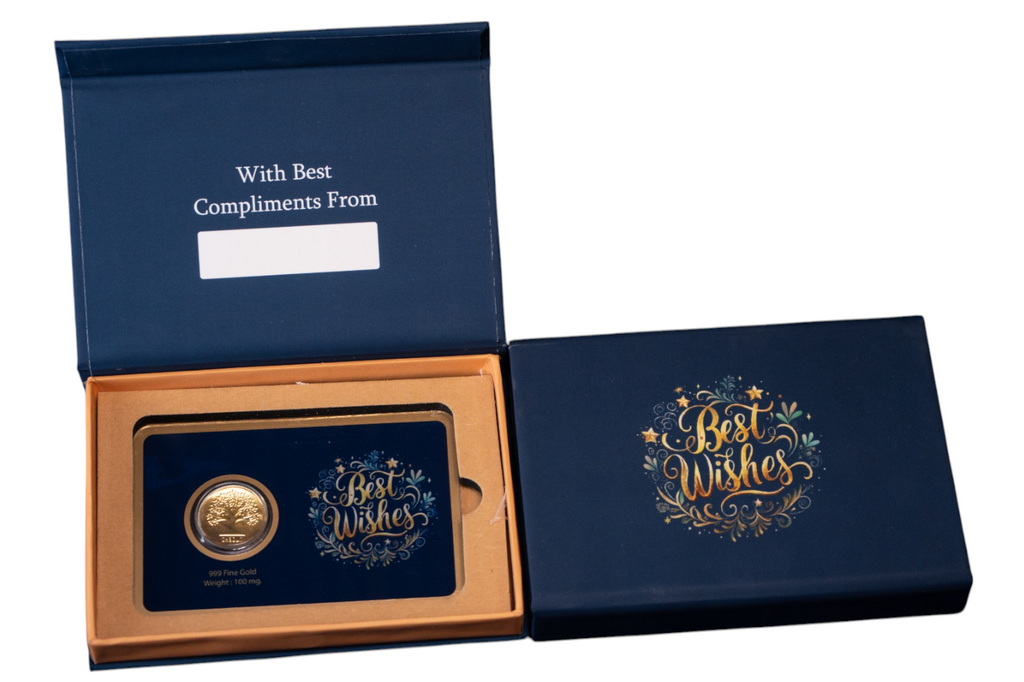 GOLD COIN BEST WISHES - NAVY BLUE 100MG WITH BOX